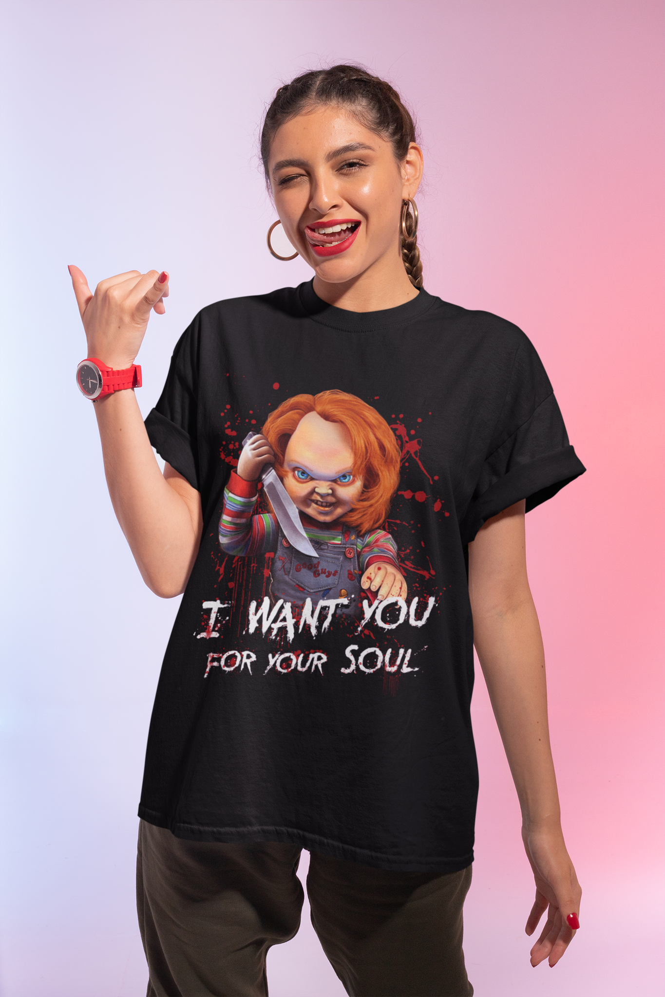 Chucky T Shirt, Horror Character Shirt, I Want You For Your Soul T Shirt, Halloween Gifts