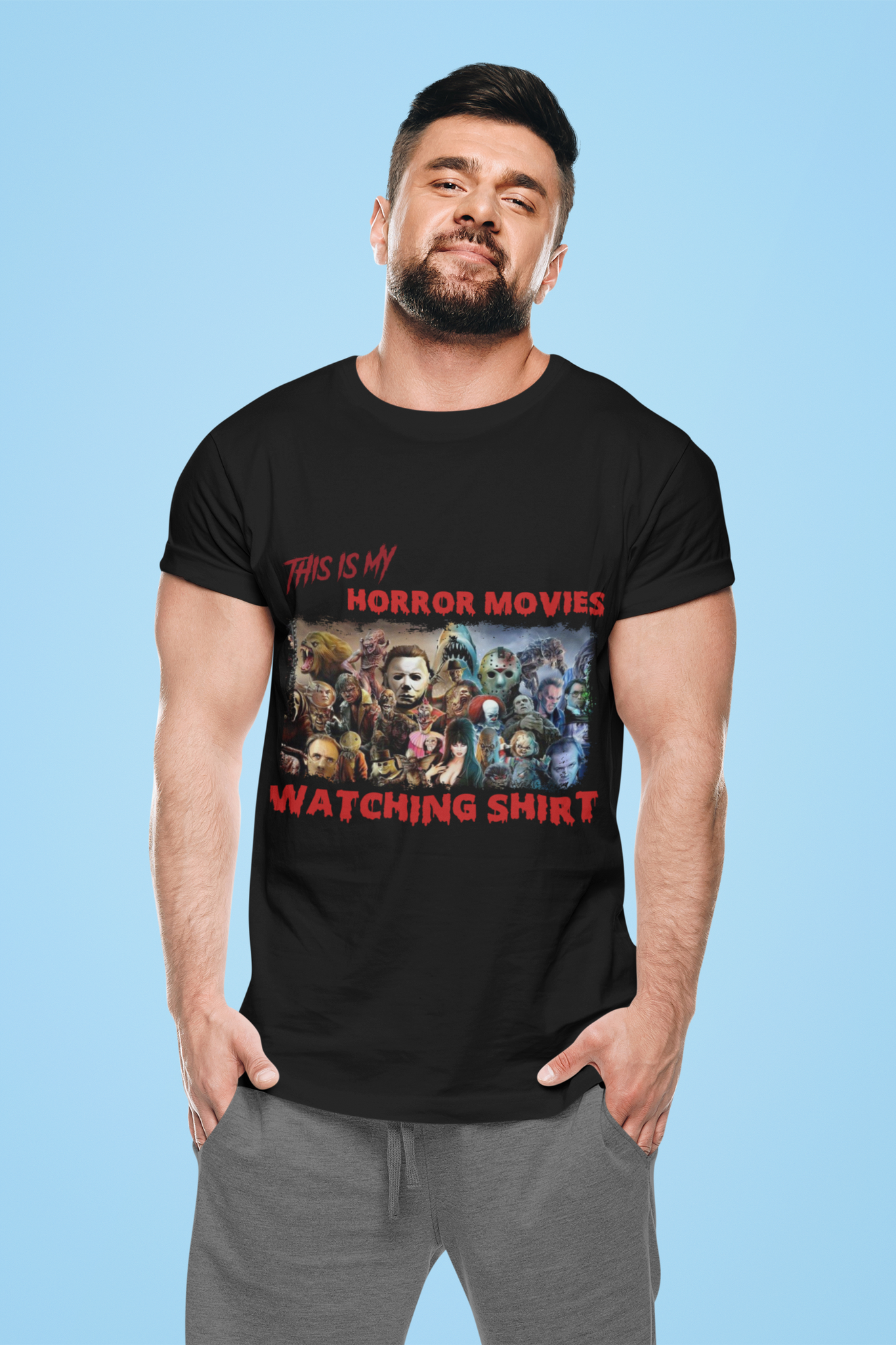 Horror Movie Characters T Shirt, This Is My Horror Movies Watching Shirt, Chucky Pennywise Voorhees T Shirt, Halloween Gifts
