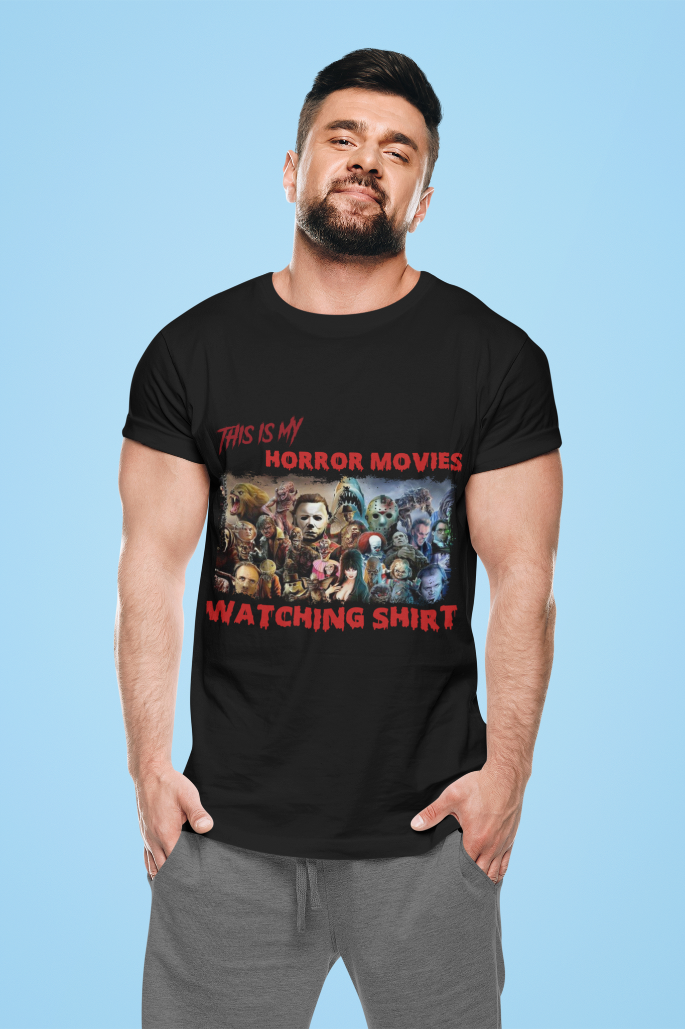 Horror Movie Characters T Shirt, Chucky Pennywise Voorhees Tshirt, This Is My Horror Movies Watching Shirt, Halloween Gifts