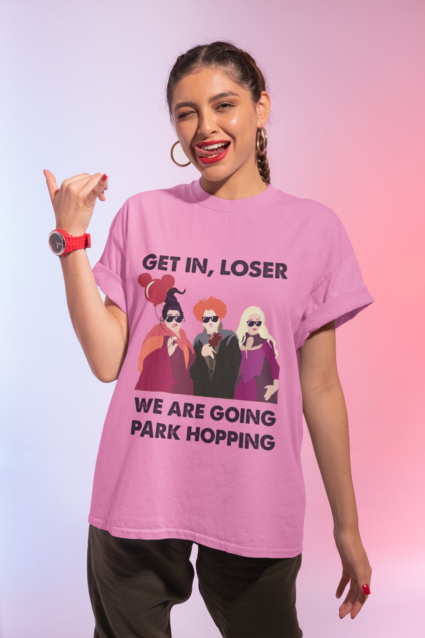 Hocus Pocus Tshirt, Get In Loser We Are Going Park Hopping Shirt, Sanderson Sisters T Shirt, Halloween Gifts