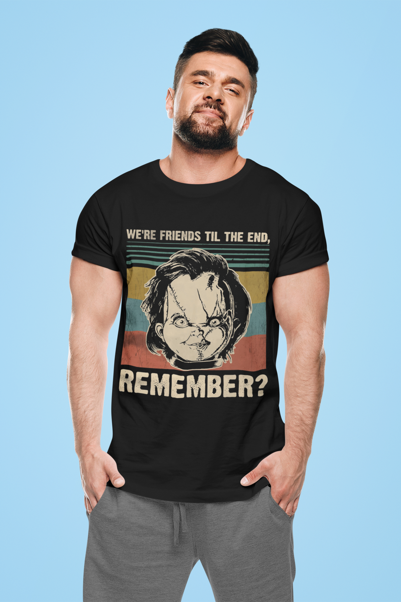 Chucky Vintage T Shirt, Horror Character Shirt, Were Friends Til The End Remember T Shirt, Halloween Gifts