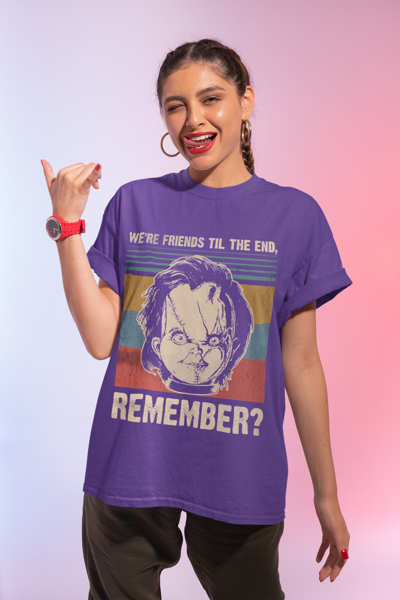 Chucky Vintage T Shirt, Horror Character Shirt, Were Friends Til The End Remember T Shirt, Halloween Gifts