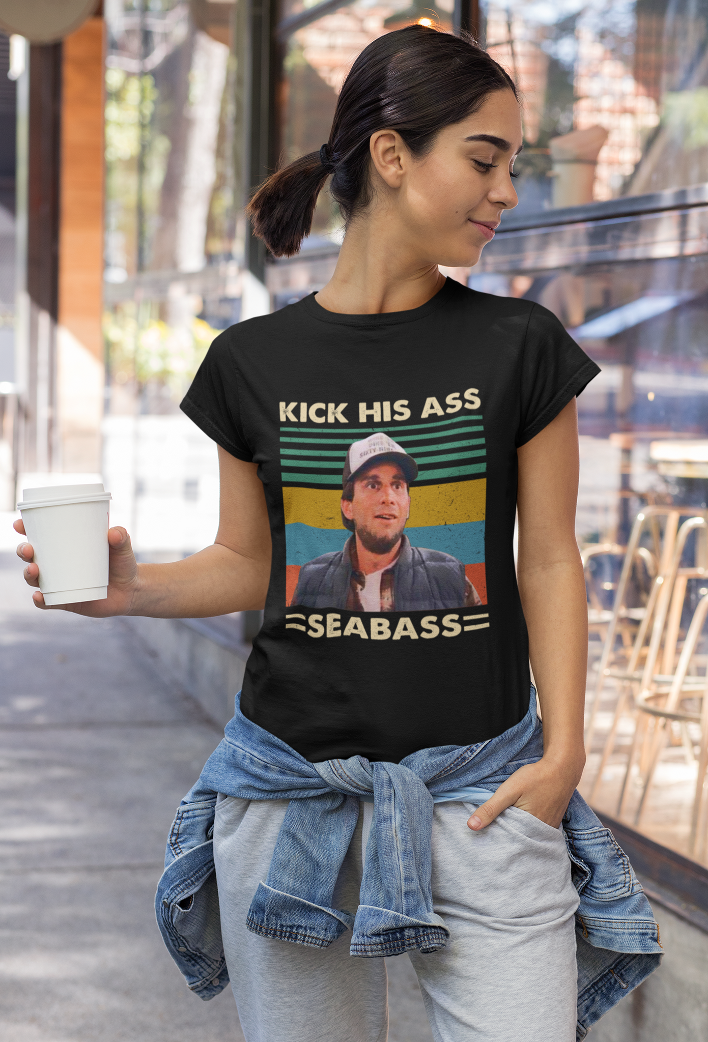 Dumb And Dumber Vintage T Shirt, Sea Bass T Shirt, Kick His Ass Seabass Tshirt