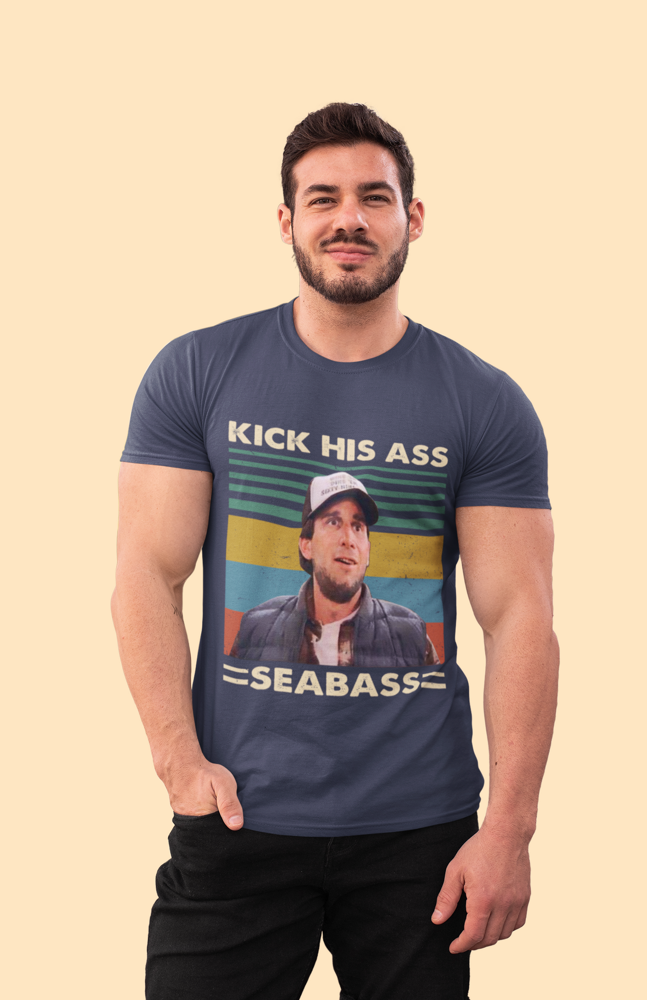 Dumb And Dumber Vintage T Shirt, Sea Bass T Shirt, Kick His Ass Seabass Tshirt