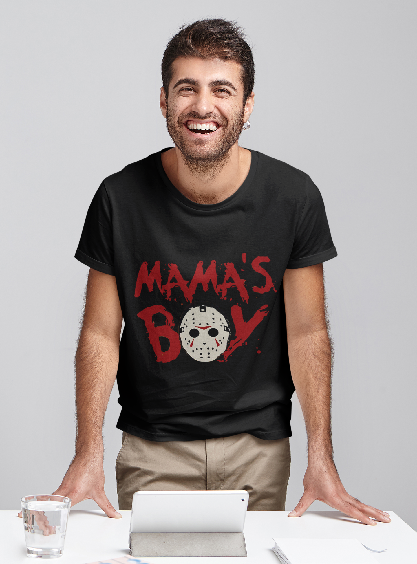 Friday 13th T Shirt, Mamas Boy Tshirt, Jason Voorhees Face T Shirt, Halloween Gifts, Mothers Day Gifts