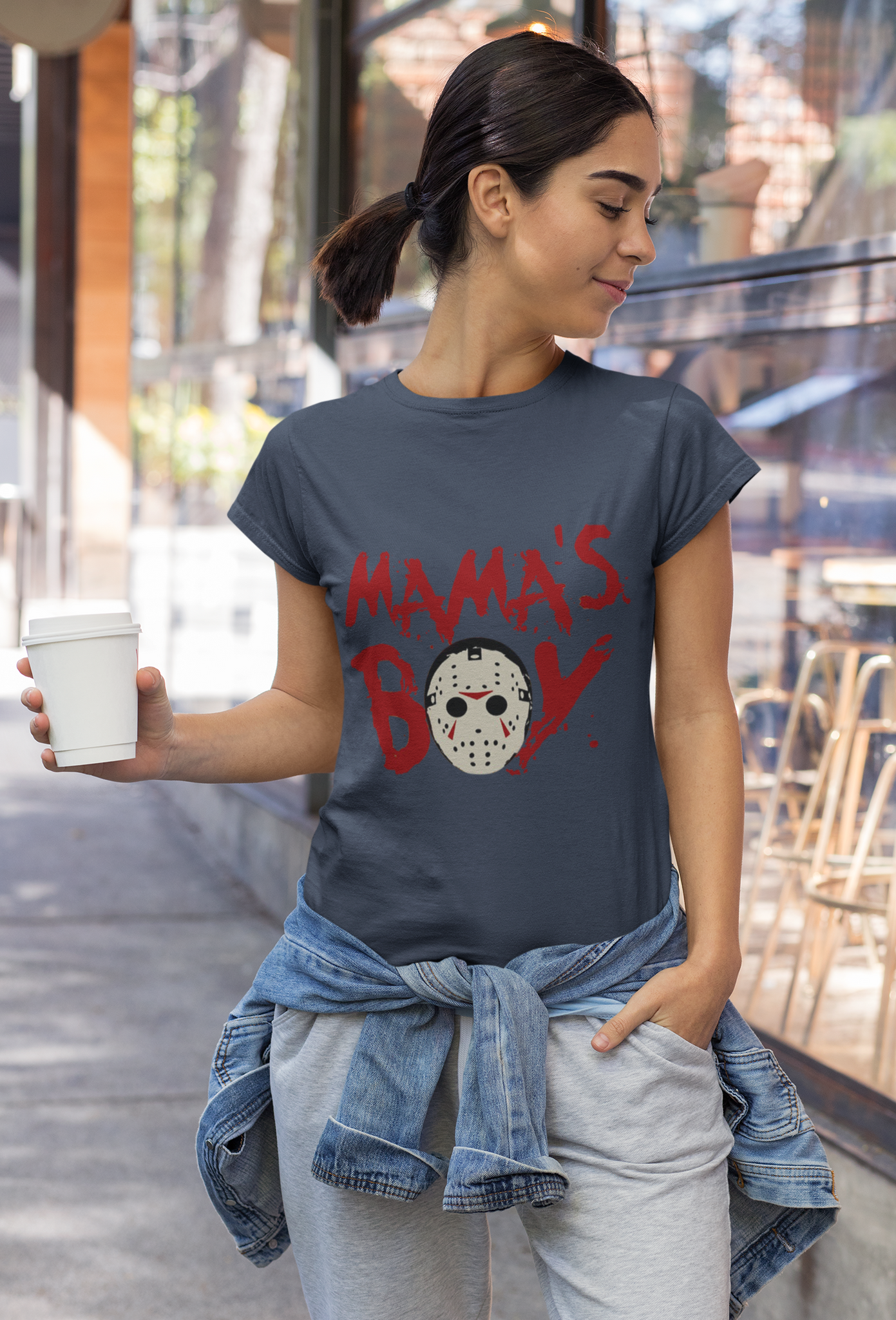 Friday 13th T Shirt, Mamas Boy Tshirt, Jason Voorhees Face T Shirt, Halloween Gifts, Mothers Day Gifts