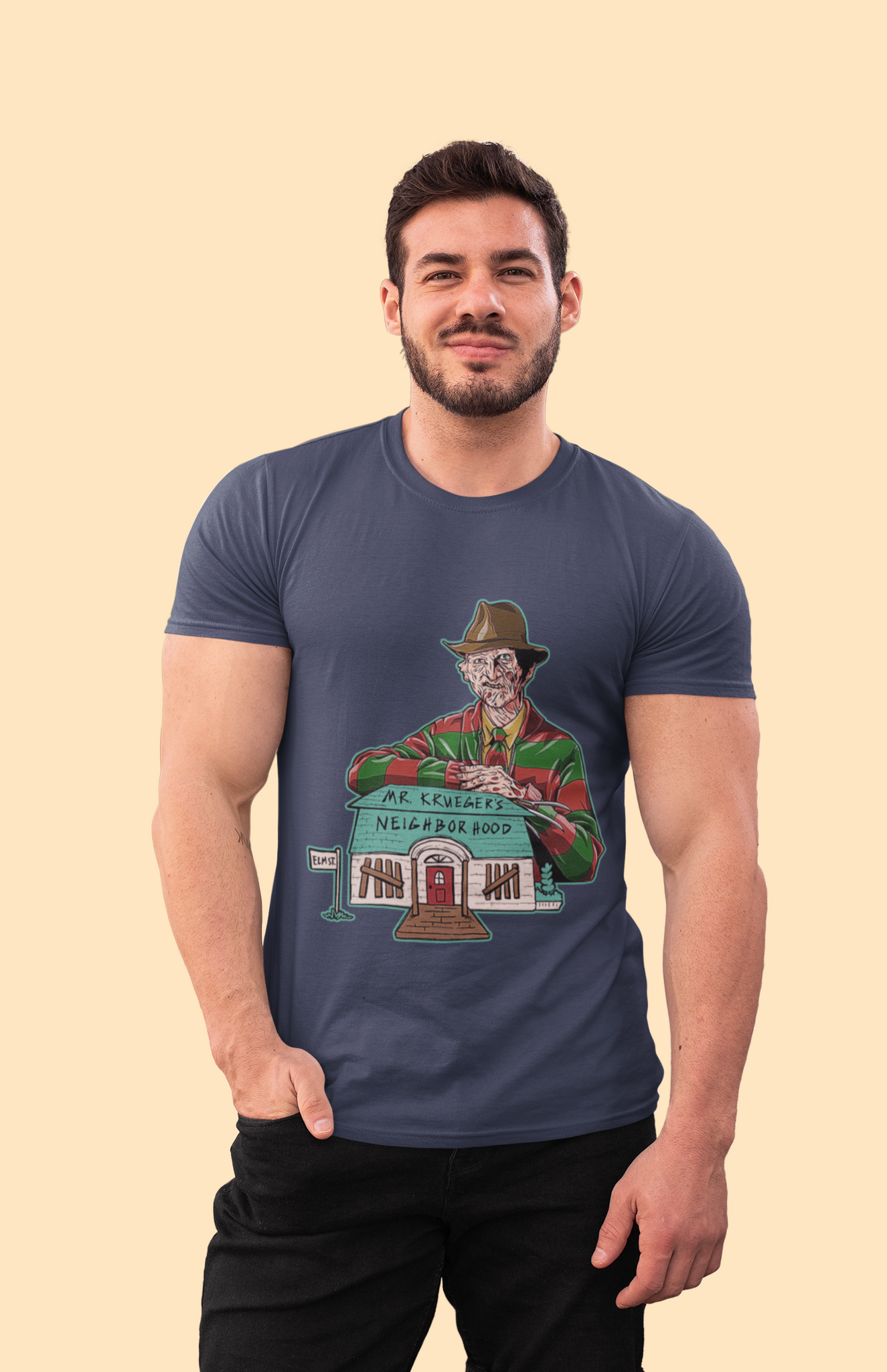 Nightmare On Elm Street T Shirt, Mr Krueger Neighborhood Tshirt, Freddy Krueger T Shirt, Halloween Gifts