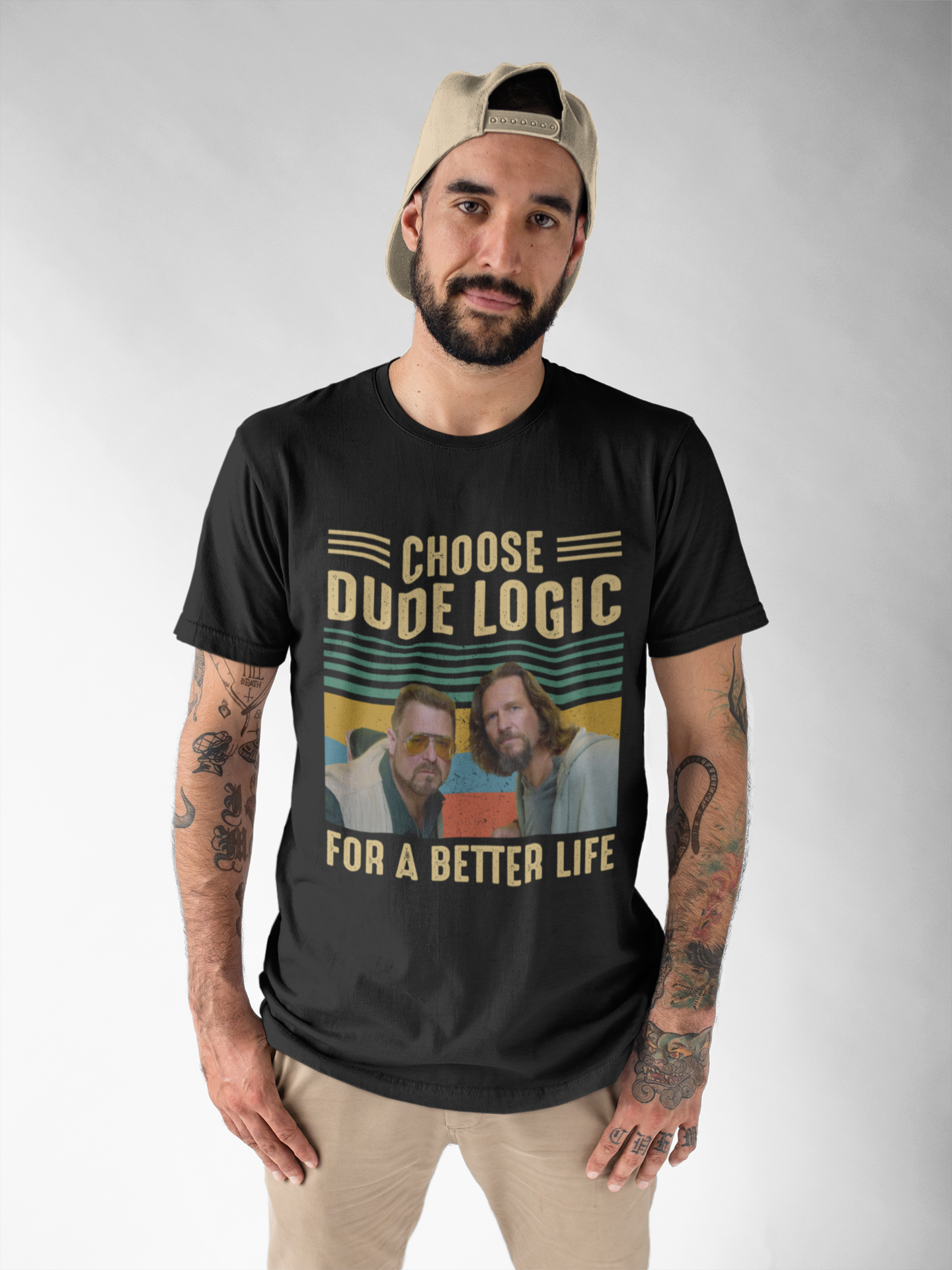 The Big Lebowski Vintage T Shirt, Choose Dude Logic For A Better Life Tshirt, The Dude Walter Sobchak T Shirt