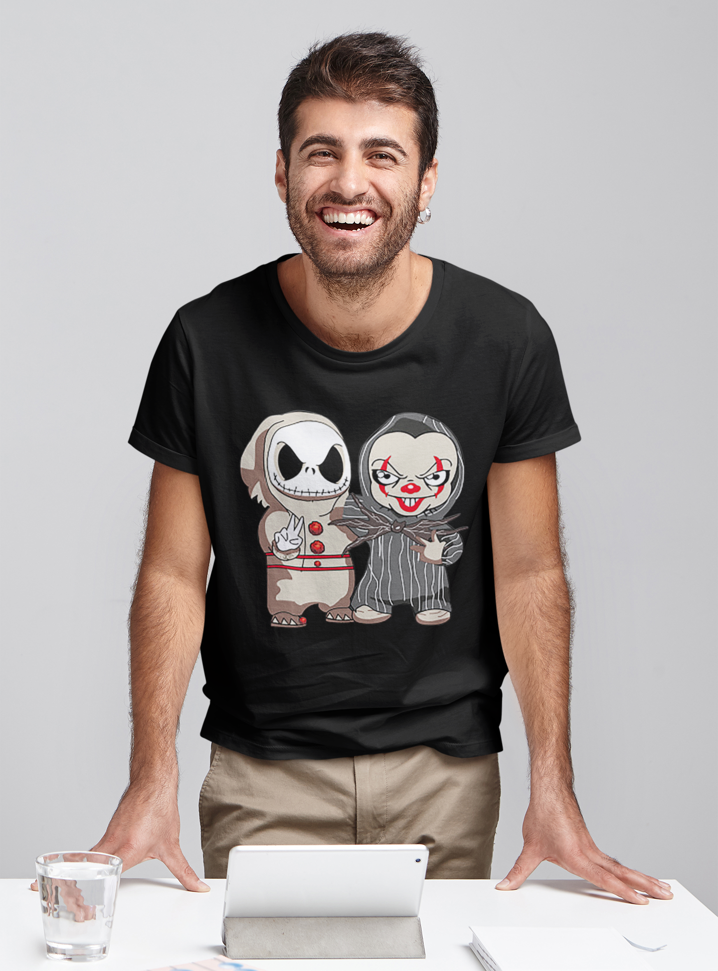 Nightmare Before Christmas T Shirt, Jack Skellington Pennywise Clown Exchange Costume T Shirt, Halloween Gifts