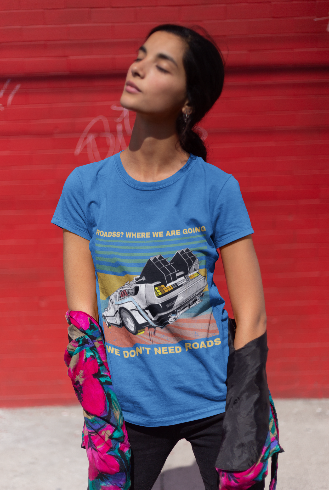 Back To The Future T Shirt, Roads Where We Going We Dont Need Roads Tshirt, Delorean Time Machine T Shirt