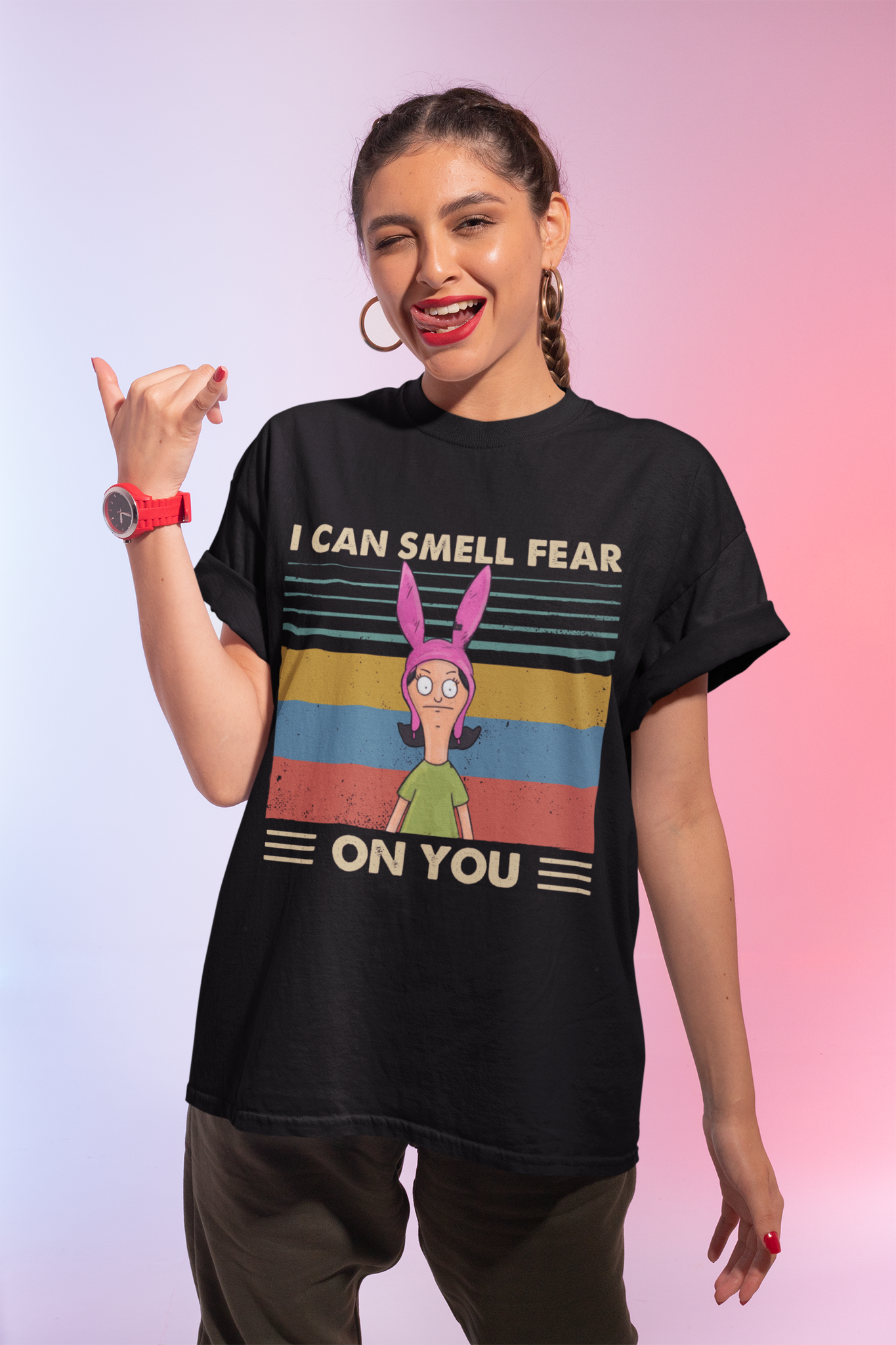 Bobs Burgers Vintage T Shirt, Louise Belcher T Shirt, I Can Smell Fear On You Tshirt