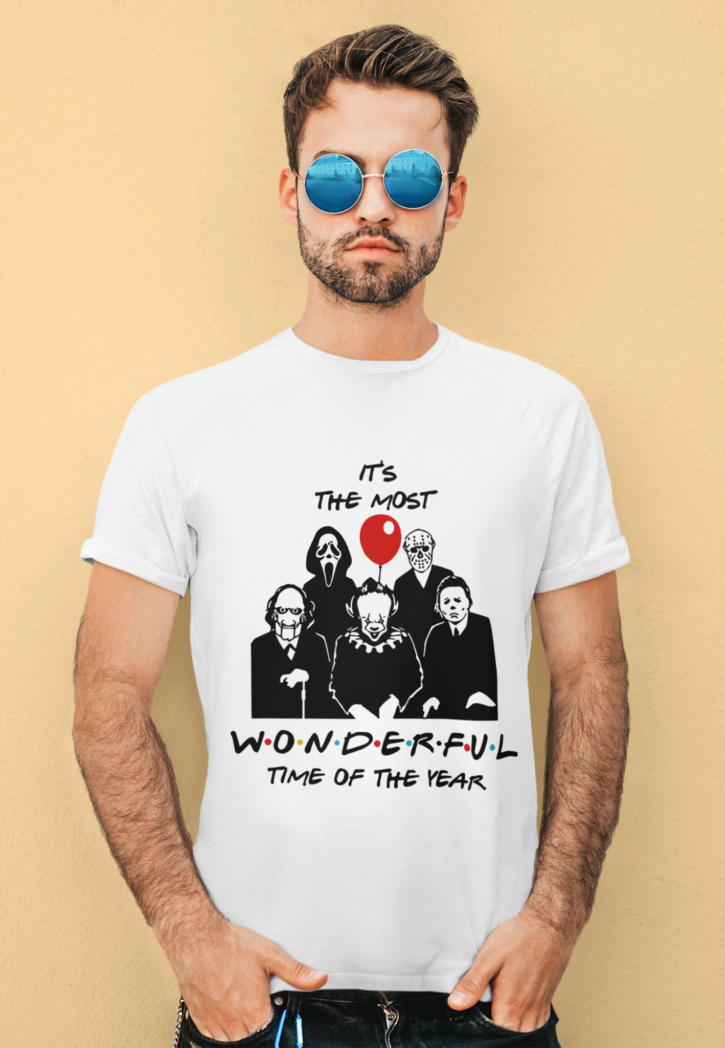 Horror Movie Characters T Shirt, Its The Most Wonderful Time Of The Year Tshirt, Pennywise Jason Voorhees T Shirt, Halloween Gifts