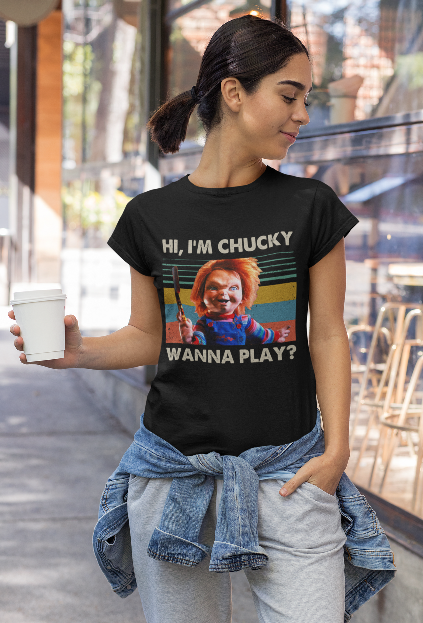 Chucky Vintage T Shirt, Hi Im Chucky Wanna Play T Shirt, Horror Character Shirt, Halloween Gifts