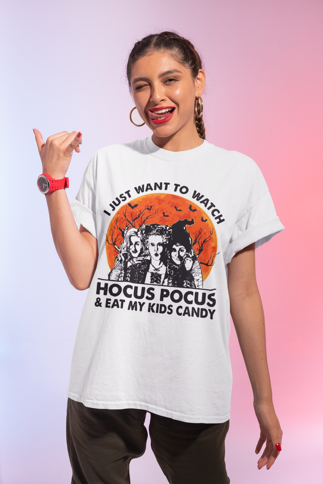 Hocus Pocus T Shirt, I Just Want To Watch Hocus Pocus Shirt, Winifred Mary Sarah Tshirt, Halloween Gifts
