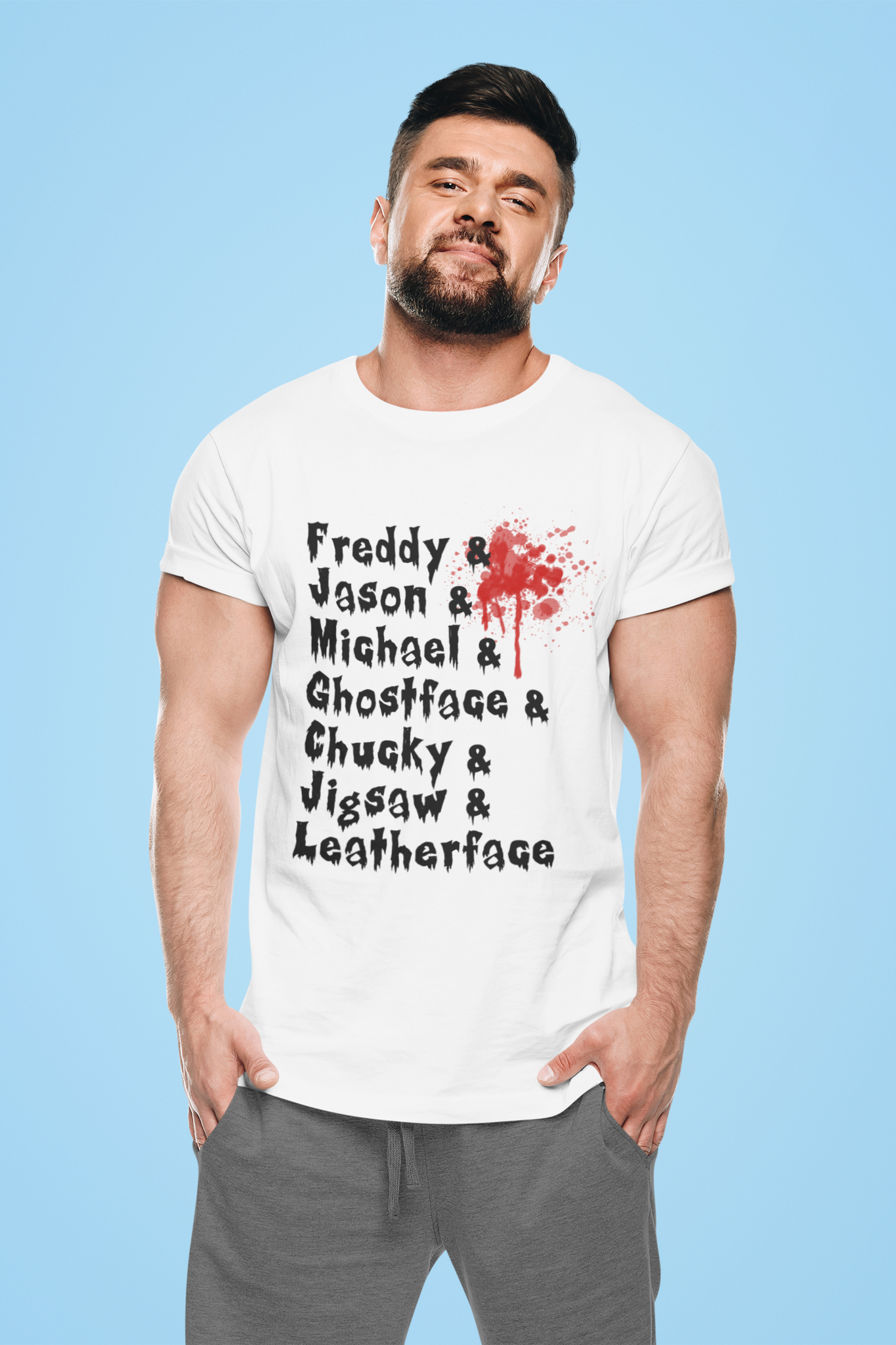 Horror Movie Characters Tshirt, Freddy Jason Michael Chucky Jigsaw Leatherface Shirt, Halloween Gifts