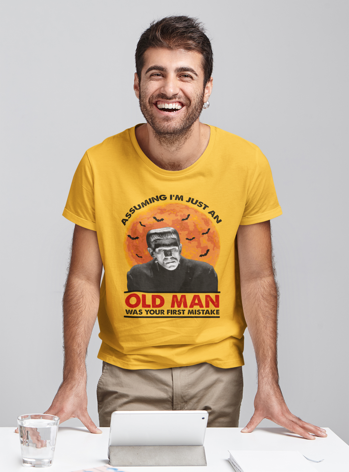 Frankenstein T Shirt, The Monster T Shirt, Assuming Im Just An Old Man Was Your First Mistake Tshirt, Halloween Gifts