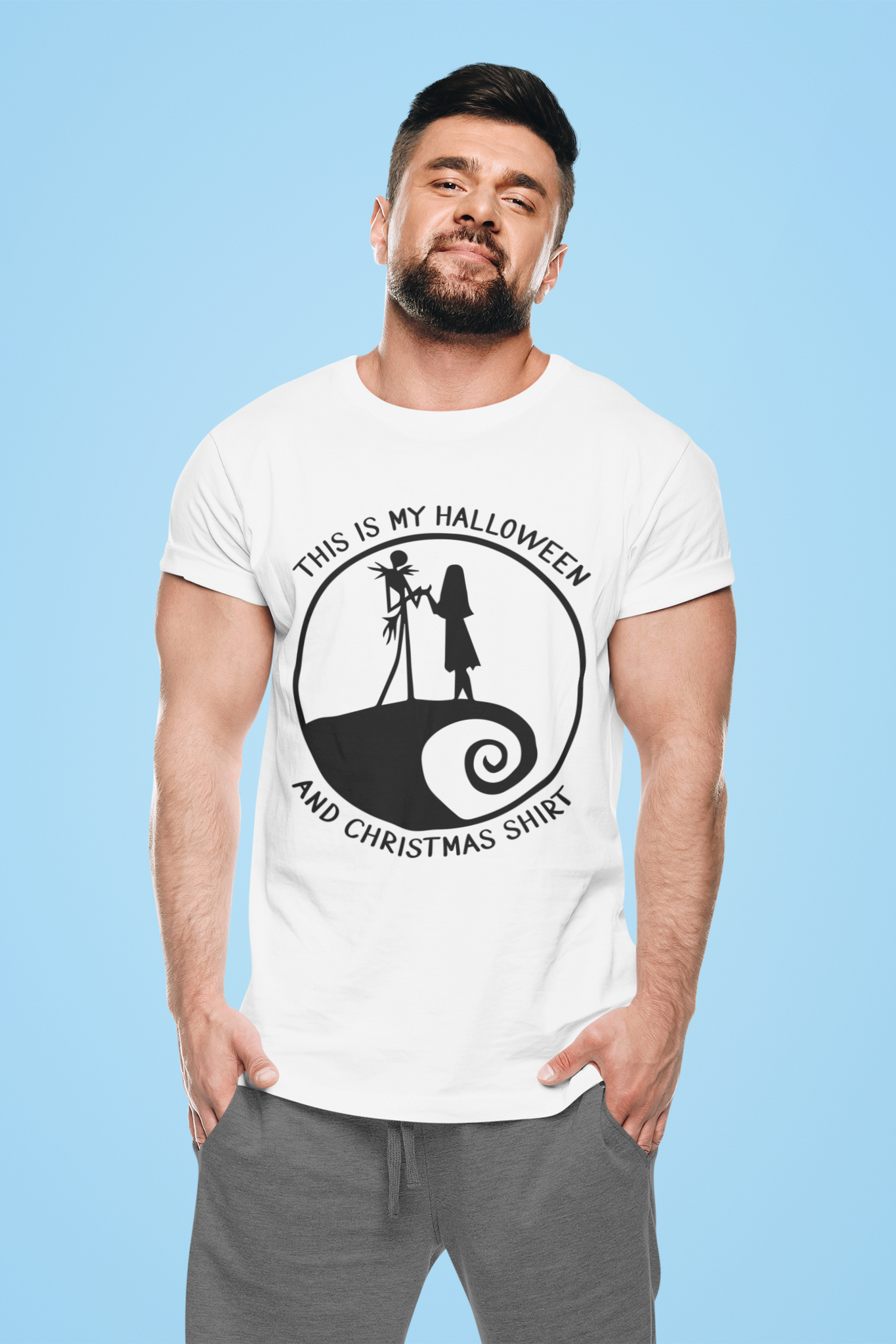 Nightmare Before Christmas T Shirt, This Is My Halloween And Christmas Shirt, Jack Skellington Sally T Shirt, Halloween Gifts