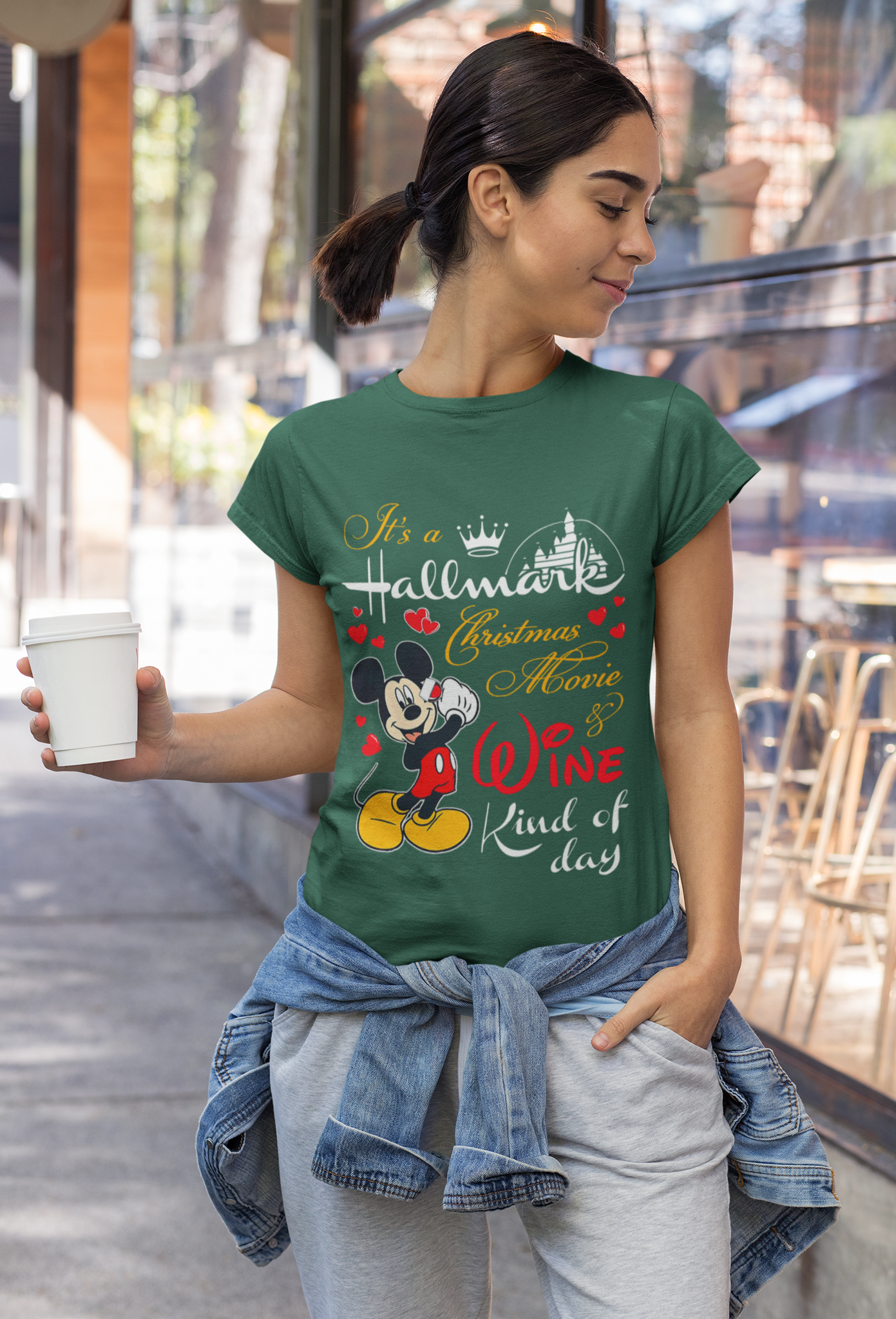 Hallmark Christmas T Shirt, Mickey Mouse T Shirt, Its A Hallmark Christmas Movie And Wine Kind Of Day Shirt, Christmas Gifts