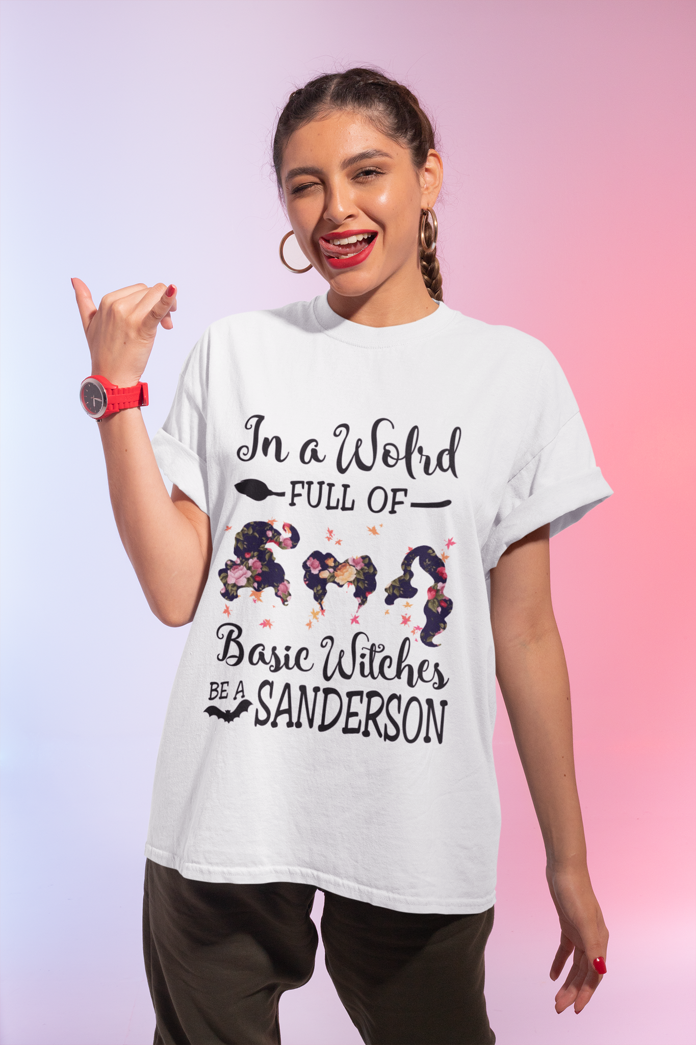 Hocus Pocus Tshirt, Sanderson Sisters Hair T Shirt, In A World Full Of Basic Witches Be A Sanderson Shirt, Halloween Gifts