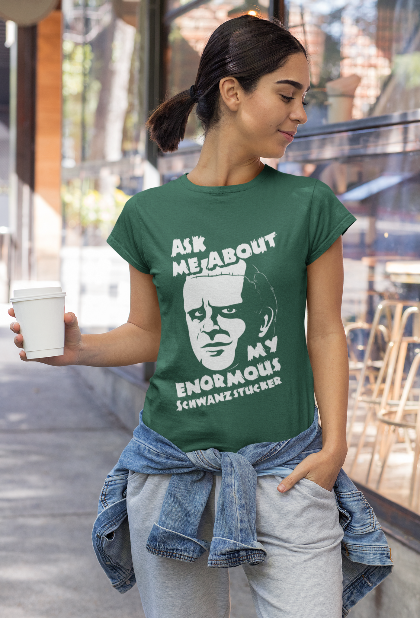 Frankenstein T Shirt, The Monster T Shirt, Ask Me About My Enormous Schawanzstucker Shirt, Halloween Gifts