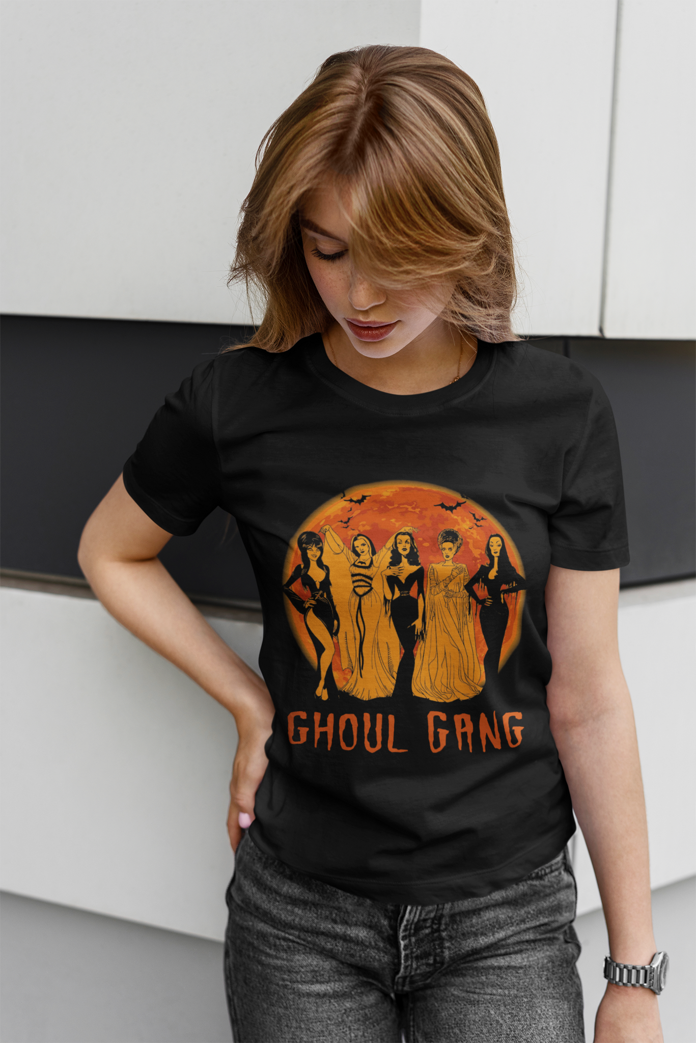 Addams Family T Shirt, Halloween Ghoul Gang Sunset T Shirt, Halloween Gift