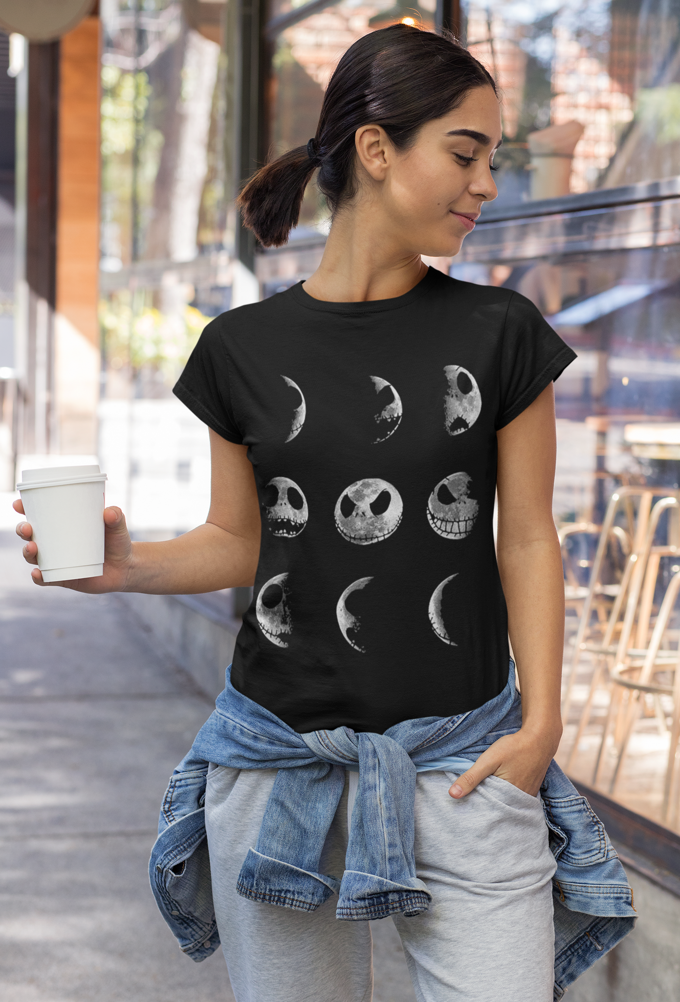 Nightmare Before Christmas T Shirt, Jack Skellington Horror Face Tshirt, Halloween Gifts