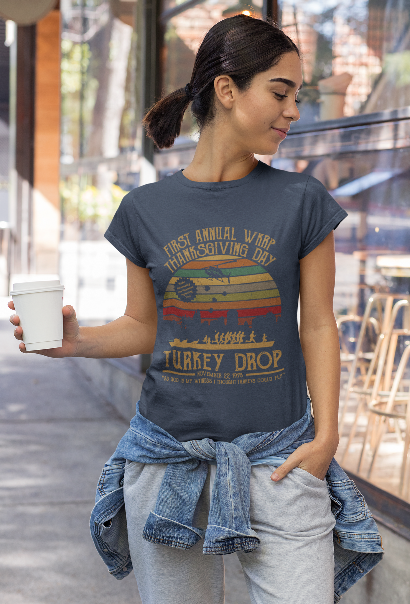 WKRP In Cincinnati Vintage T Shirt, First Annual WKRP Thanksgiving Day T Shirt, Turkey Drop Tshirt, Thanksgiving Gifts