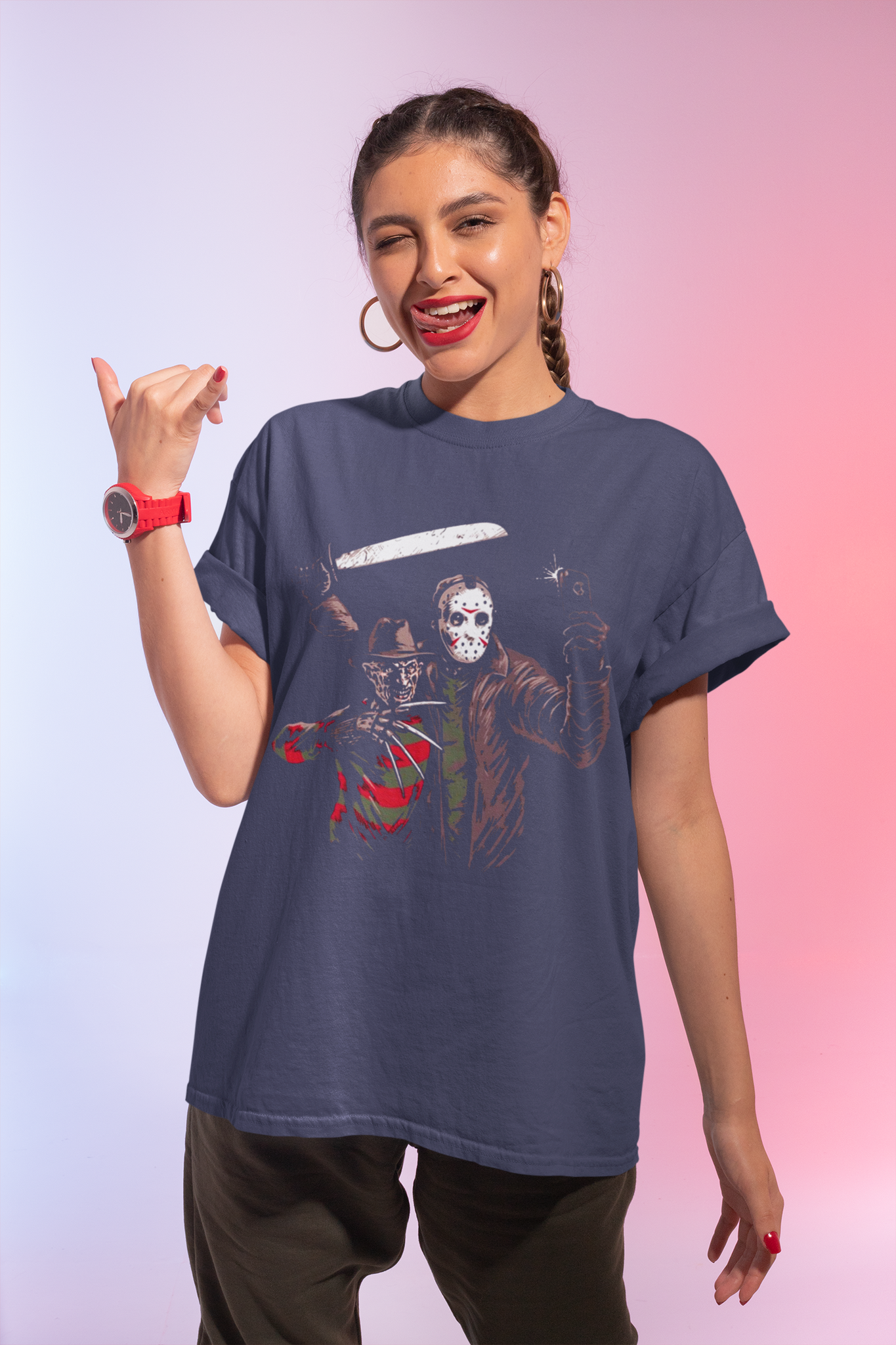 Nightmare On Elm Street T Shirt, Jason Voorhees Freddy Krueger T Shirt, Halloween Gifts