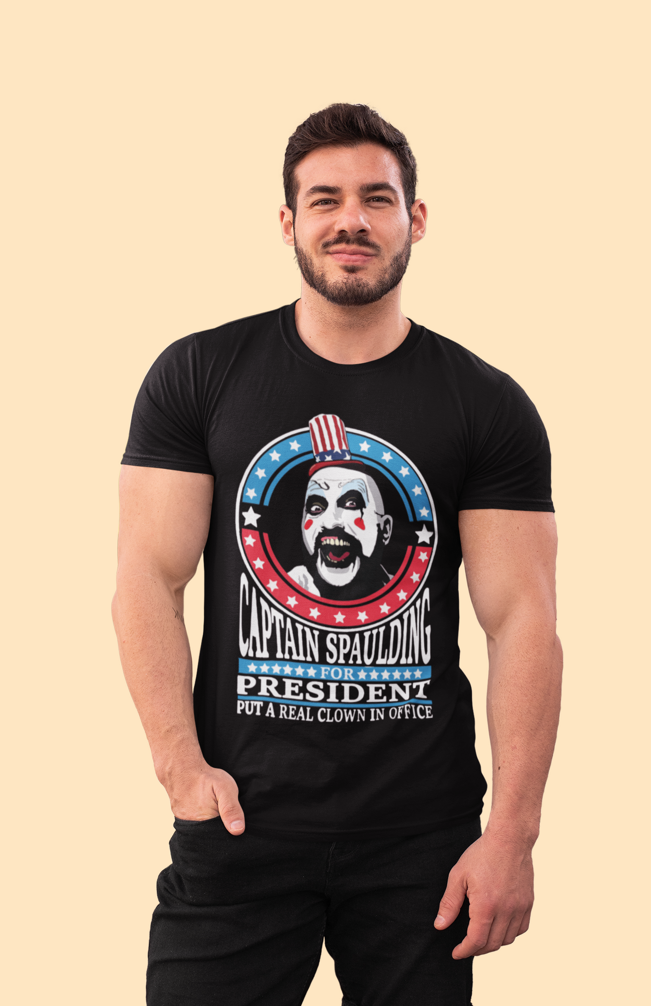 House Of 1000 Corpses T Shirt, Put A Real Clown In Office Tshirt, Captain Spaulding For President T Shirt, Halloween Gifts