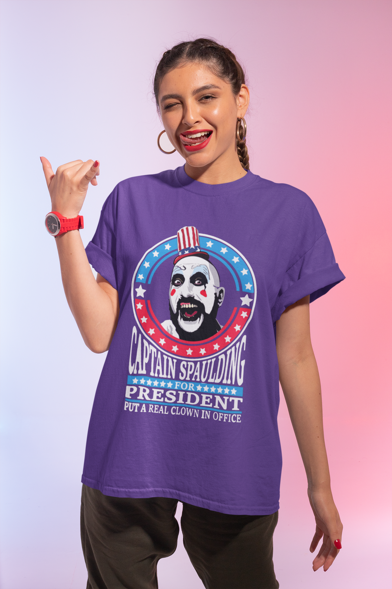 House Of 1000 Corpses T Shirt, Put A Real Clown In Office Tshirt, Captain Spaulding For President T Shirt, Halloween Gifts
