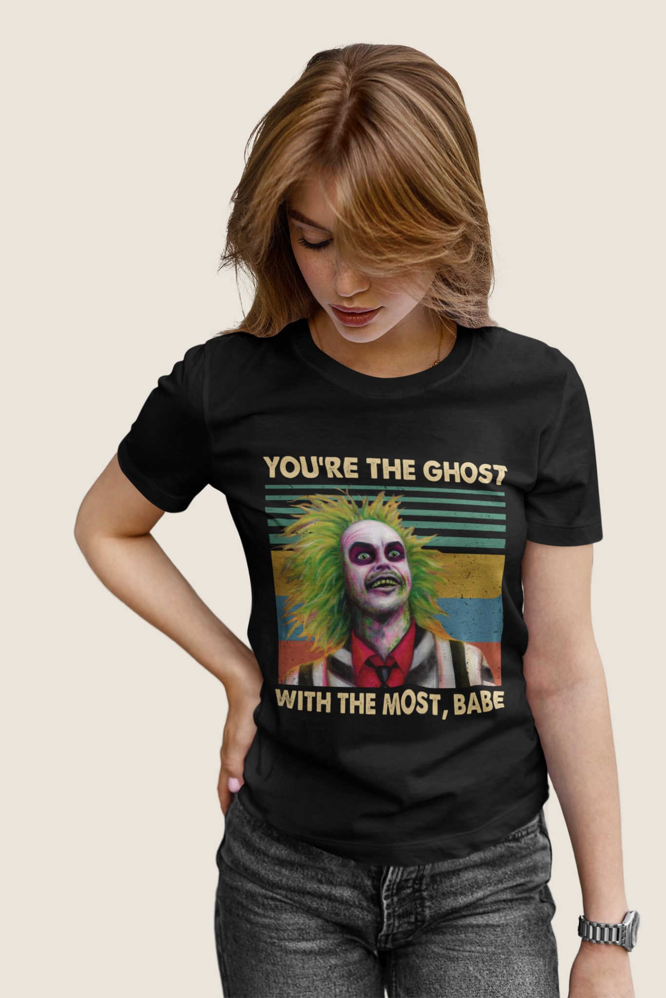 Beetlejuice Vintage T Shirt, Youre The Ghost With The Most Babe Shirt, Halloween Gifts