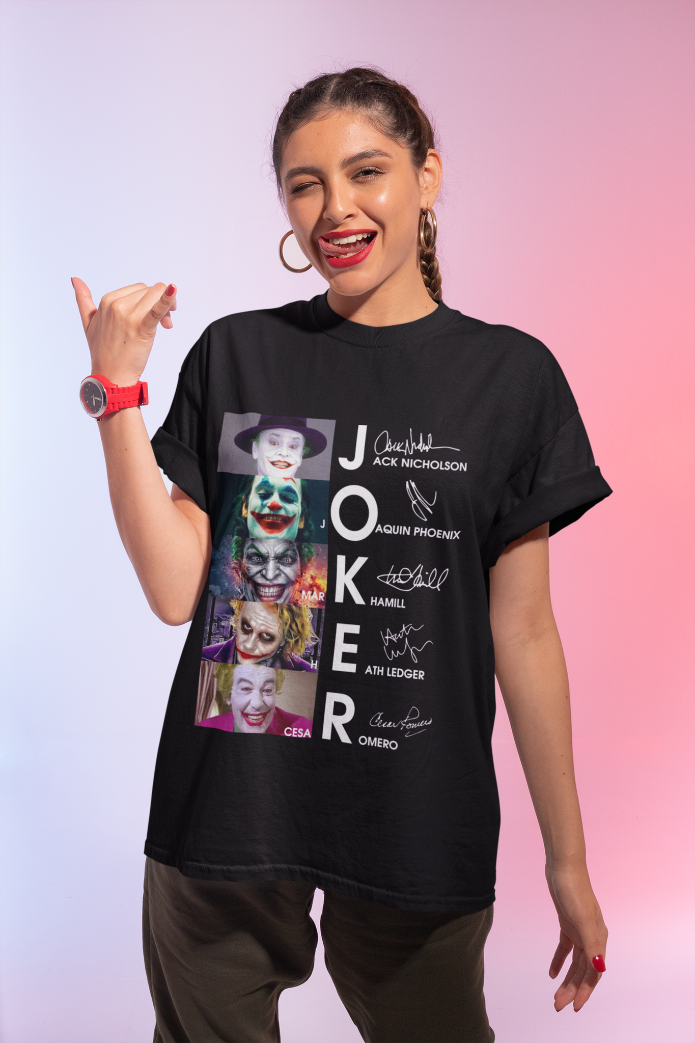 Joker T Shirt, Joker Evolution T Shirt, Joker Actor Signature Tshirt, Halloween Gifts