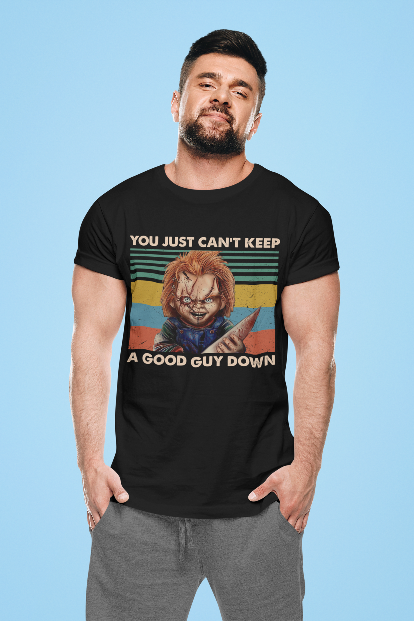 Chucky Vintage T Shirt, Horror Character Shirt, You Just Cant Keep A Good Guy Down T Shirt, Halloween Gifts