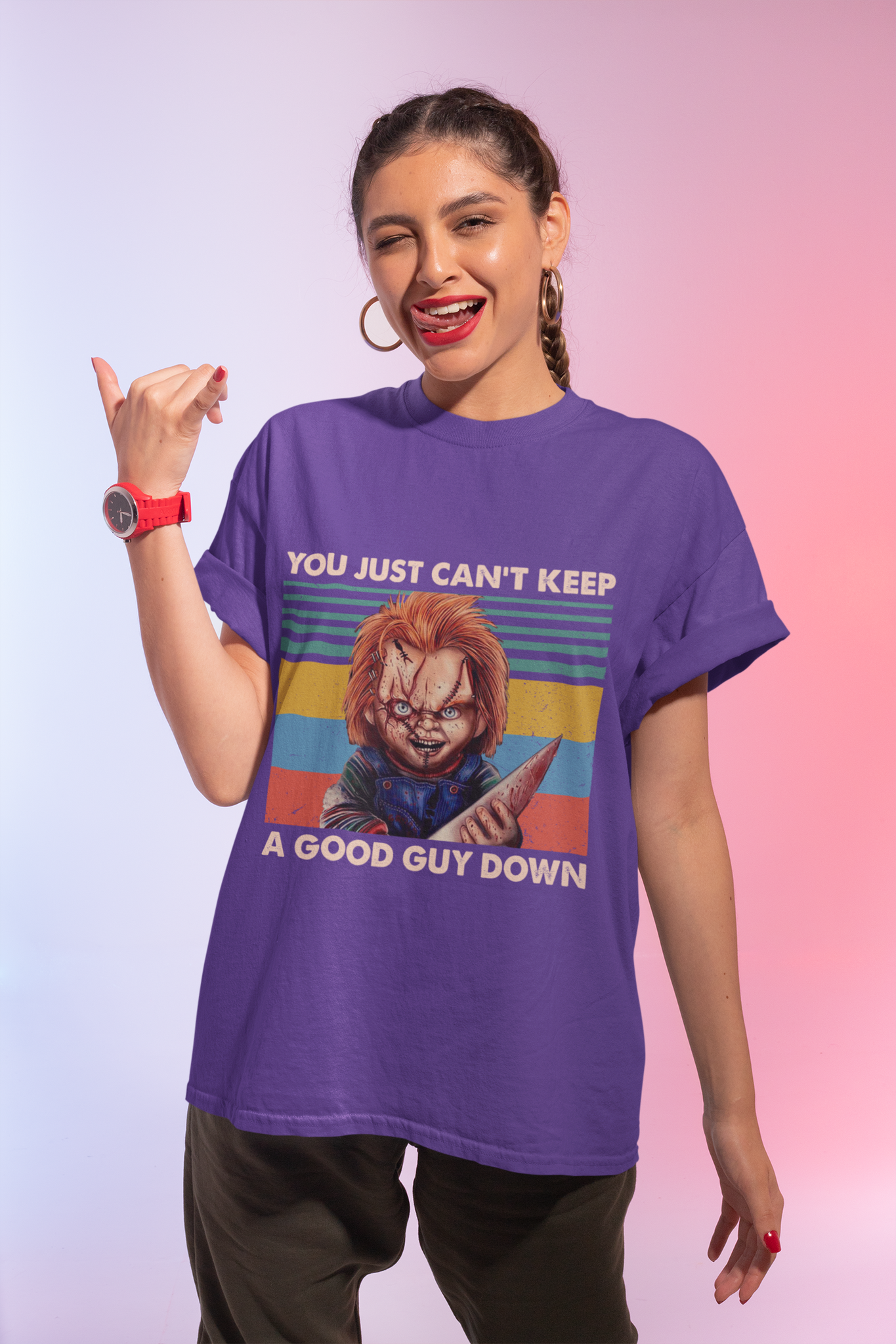 Chucky Vintage T Shirt, You Just Cant Keep A Good Guy Down T Shirt, Horror Character Shirt, Halloween Gifts