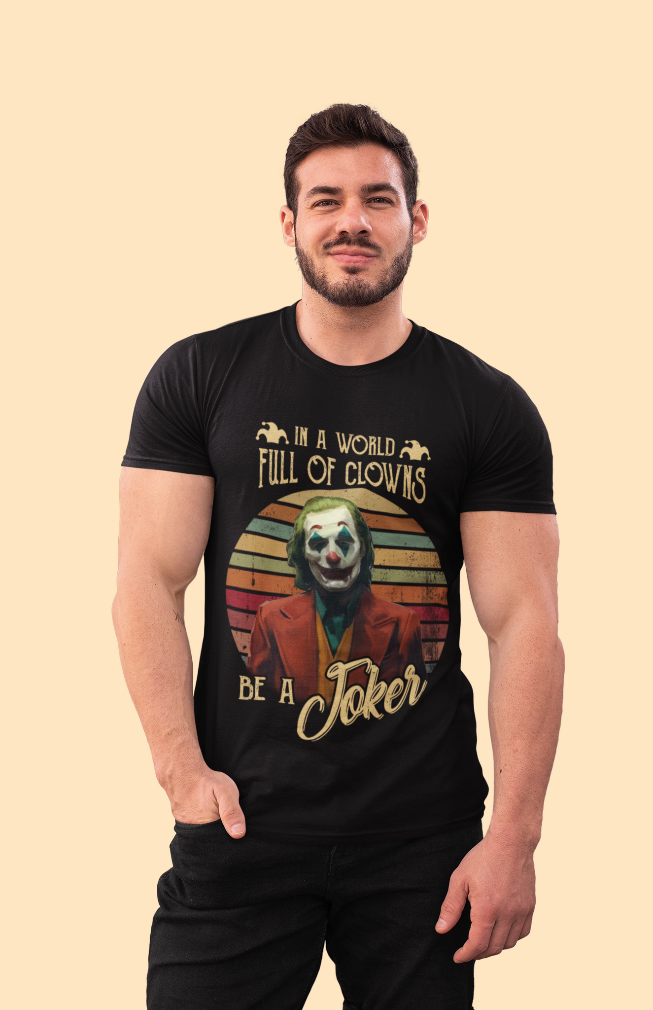 Joker Vintage T Shirt, Joker The Comedian Tshirt, In A World Full Of Clowns Be A Joker Shirt, Halloween Gifts