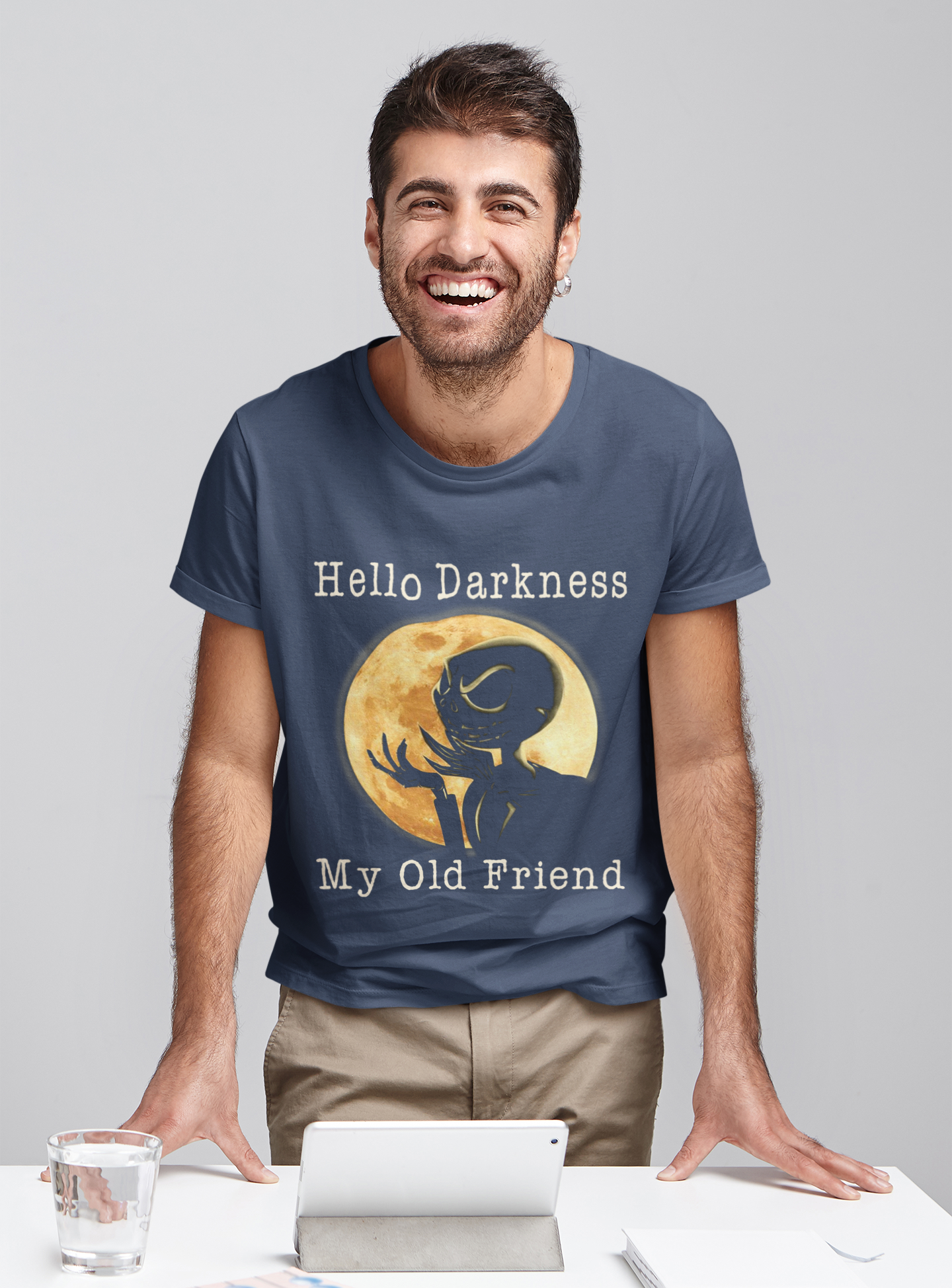 Nightmare Before Christmas T Shirt, Jack Skellington T Shirt, Hello Darkness My Old Friend Tshirt, Halloween Gifts