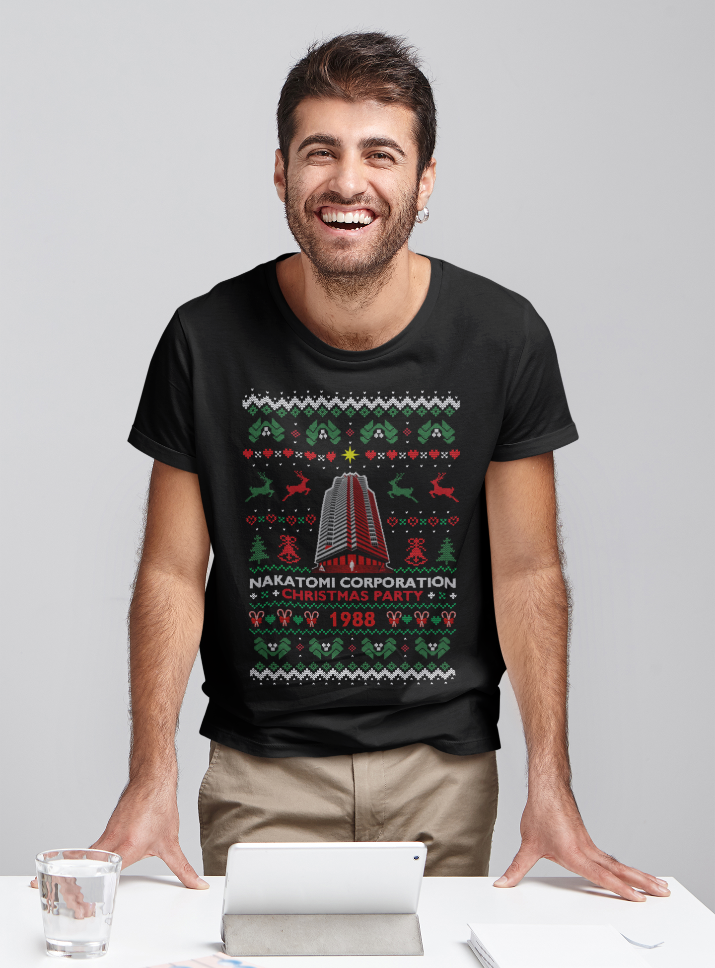 Die Hard Ugly Sweater Shirt, Nakatomi Towel Tshirt, Nakatomi Plaza Shirt, Nakatomi Corporation Christmas Party 1988 Shirt, Christmas Gifts