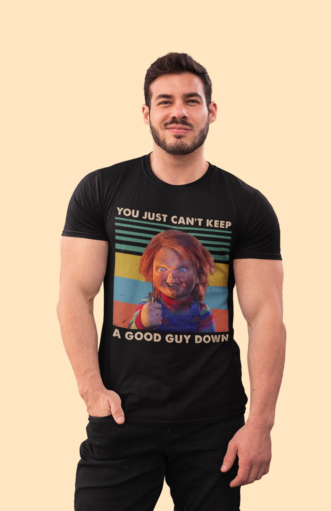 Chucky Vintage T Shirt, Horror Character Shirt, You Just Cant Keep A Good Guy Down Tshirt, Halloween Gifts