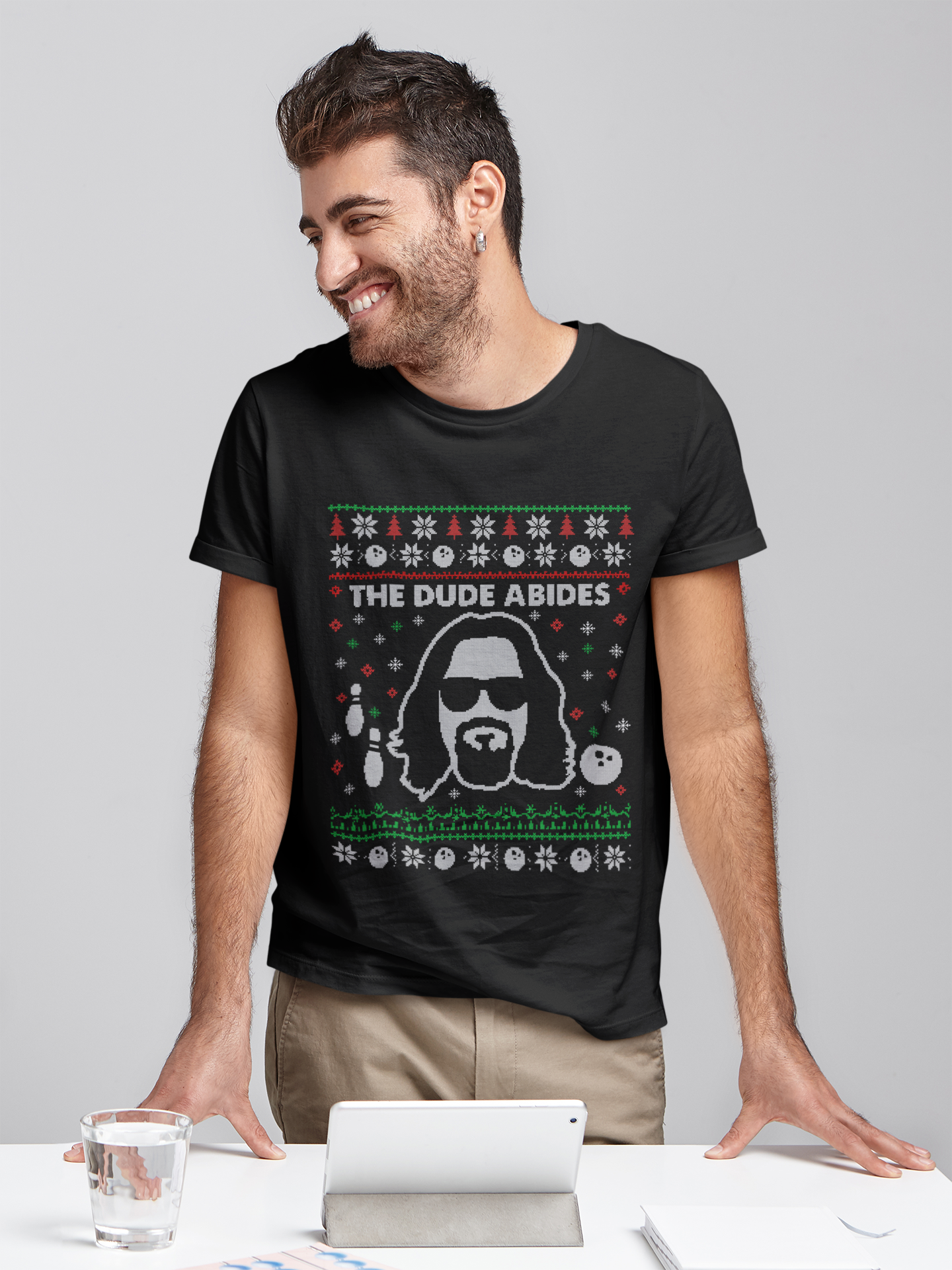 The Big Lebowski Ugly Sweater T Shirt, The Dude Abides Tshirt, The Dude T Shirt, Christmas Gift