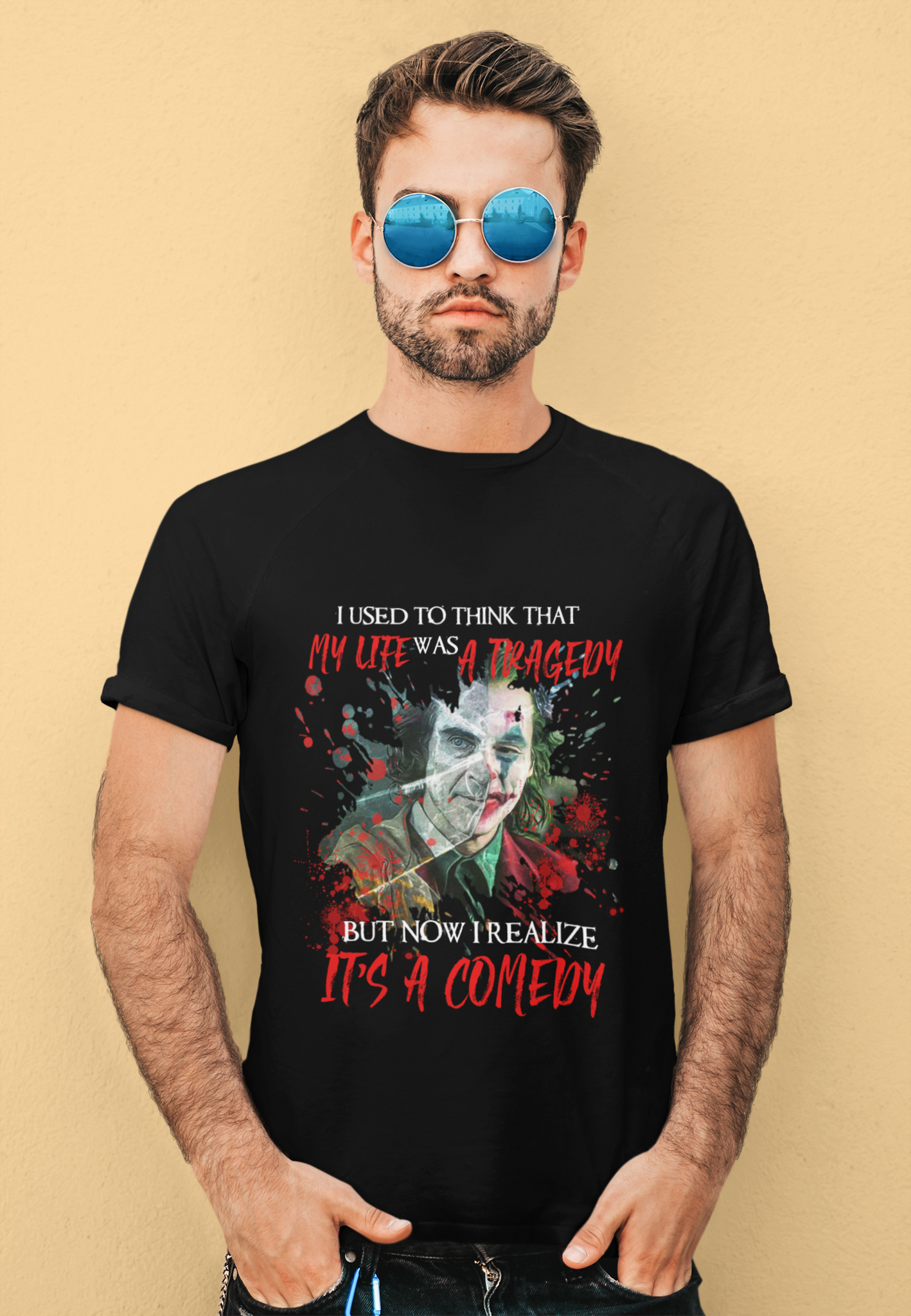 Joker T Shirt, Joker The Comedian T Shirt, I Used To Think That My Life Was A Tragedy Tshirt, Halloween Gifts