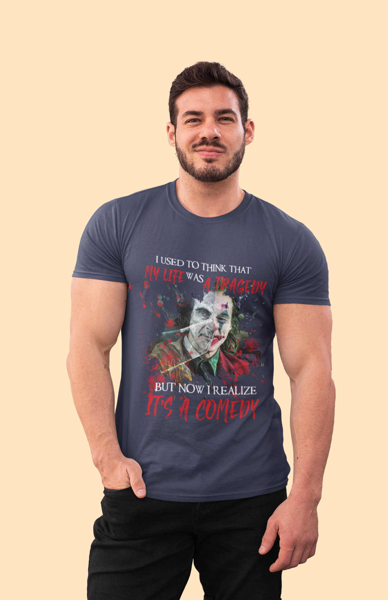 Joker T Shirt, Joker The Comedian T Shirt, I Used To Think That My Life Was A Tragedy Tshirt, Halloween Gifts