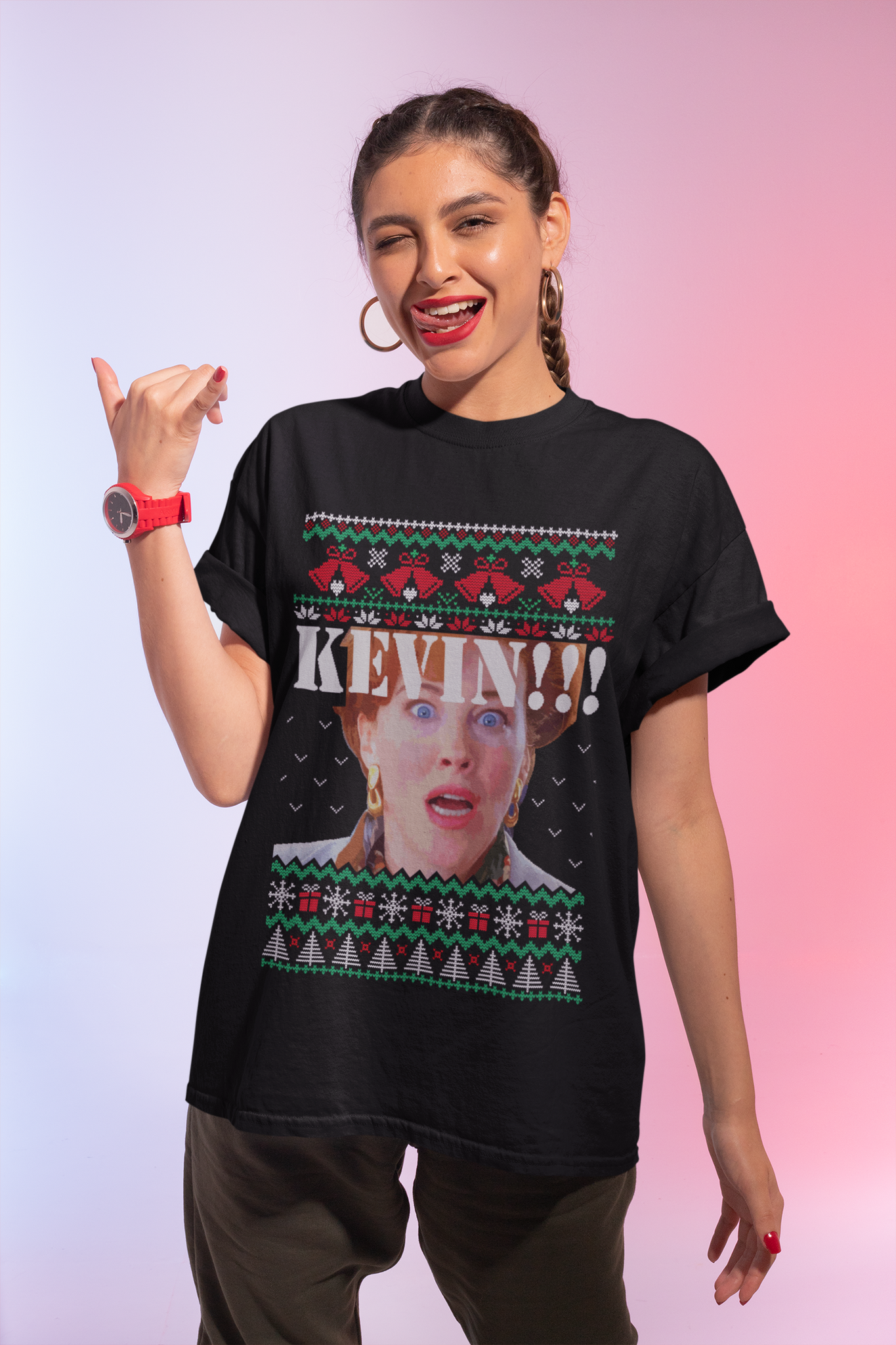 Home Alone Ugly Sweater Shirt, Kevin Tshirt, Kate McCallister T Shirt, Christmas Gifts