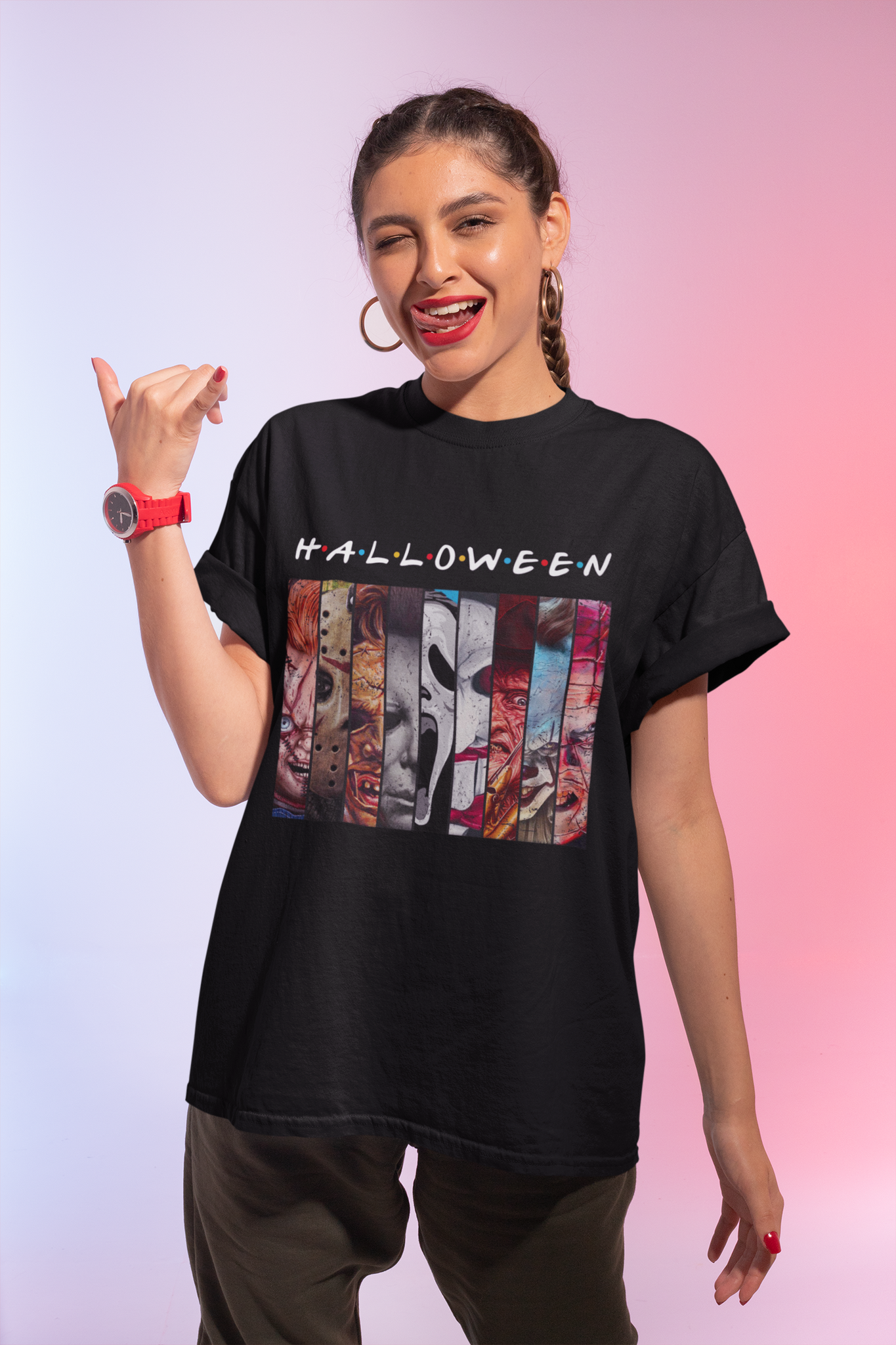 Horror Movie Characters T Shirt, Horror Character Halloween Tshirt, Chucky Krueger Myers Voorhees T Shirt, Halloween Gifts