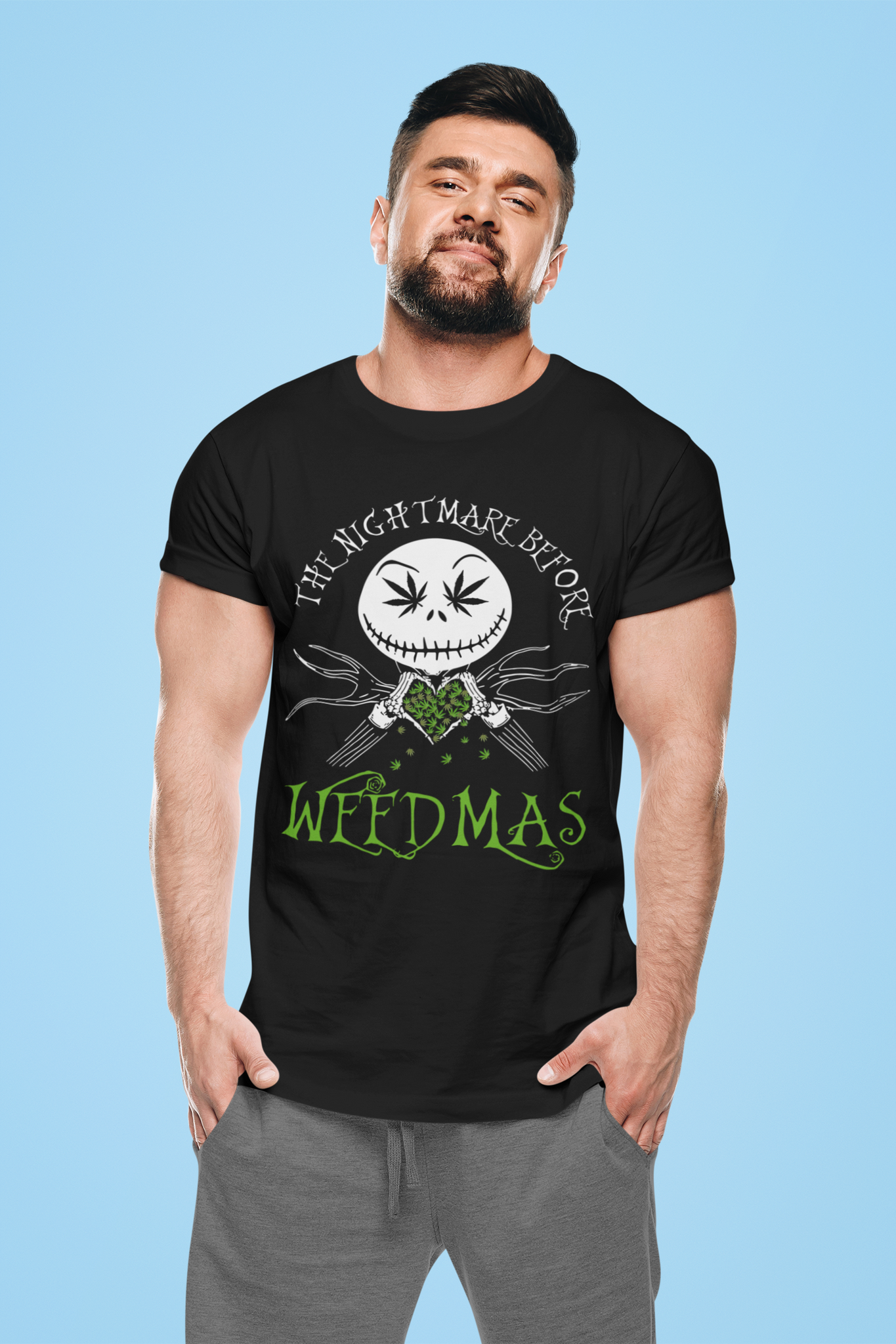 Nightmare Before Christmas T Shirt, Jack Skellington T Shirt, The Nightmare Before Weedmas Tshirt, Xmas Halloween Gifts