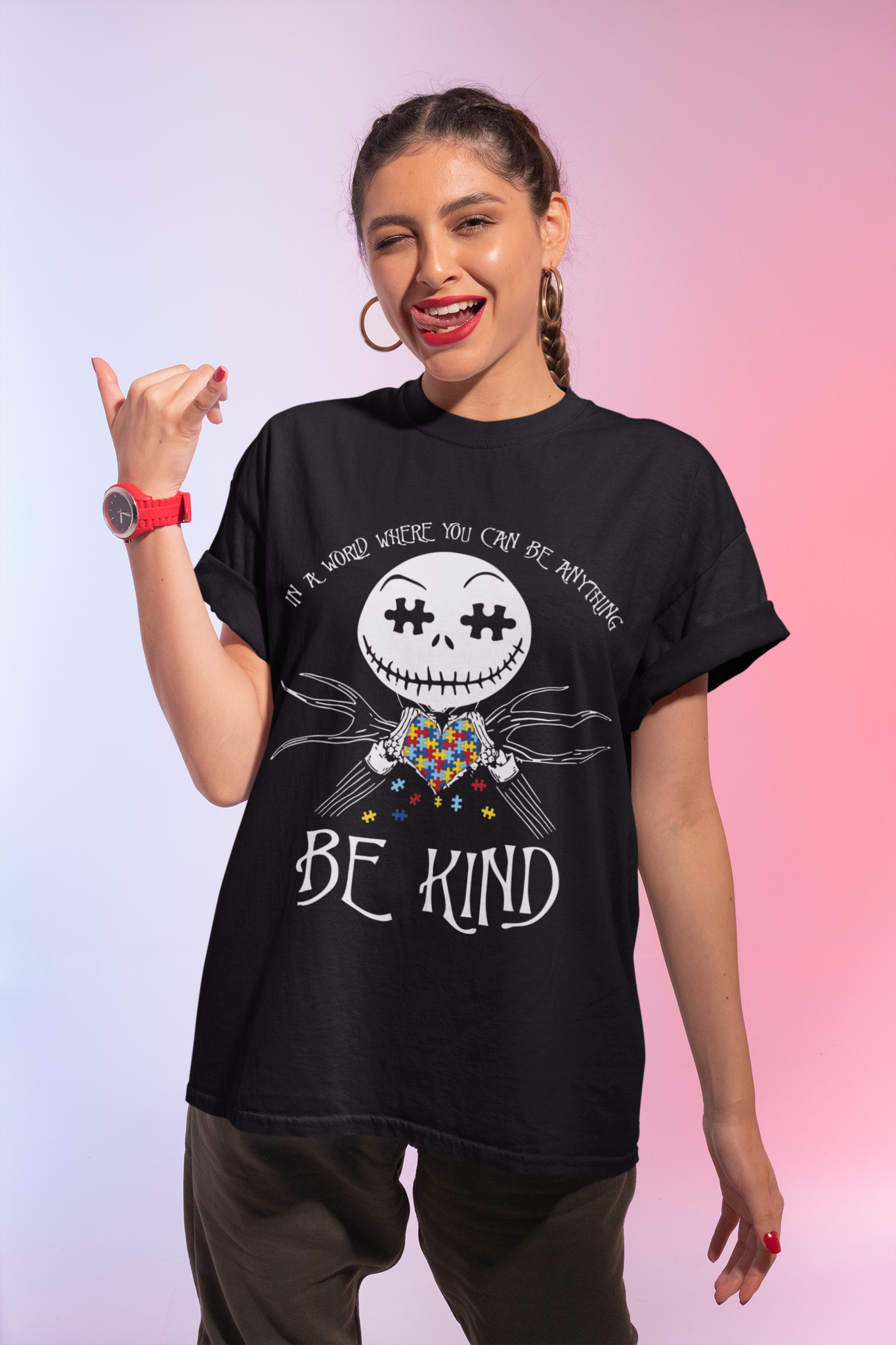 Nightmare Before Christmas Shirt, Jack Skellington T Shirt, In A World Where You Can Be Anything Tshirt, Autism Awareness Gifts