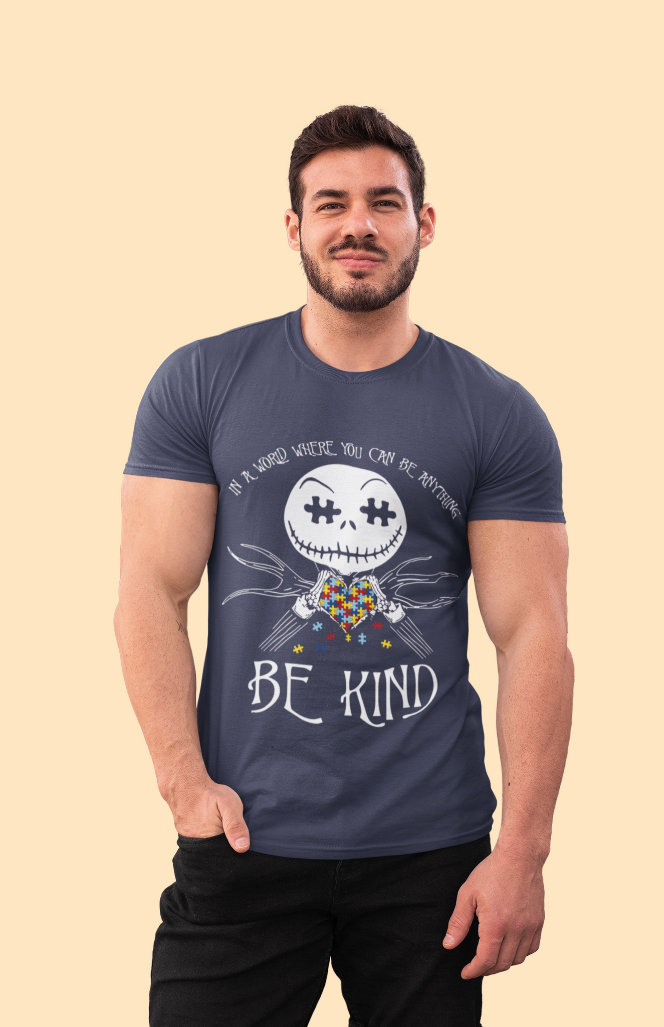 Nightmare Before Christmas Shirt, Jack Skellington T Shirt, In A World Where You Can Be Anything Tshirt, Autism Awareness Gifts