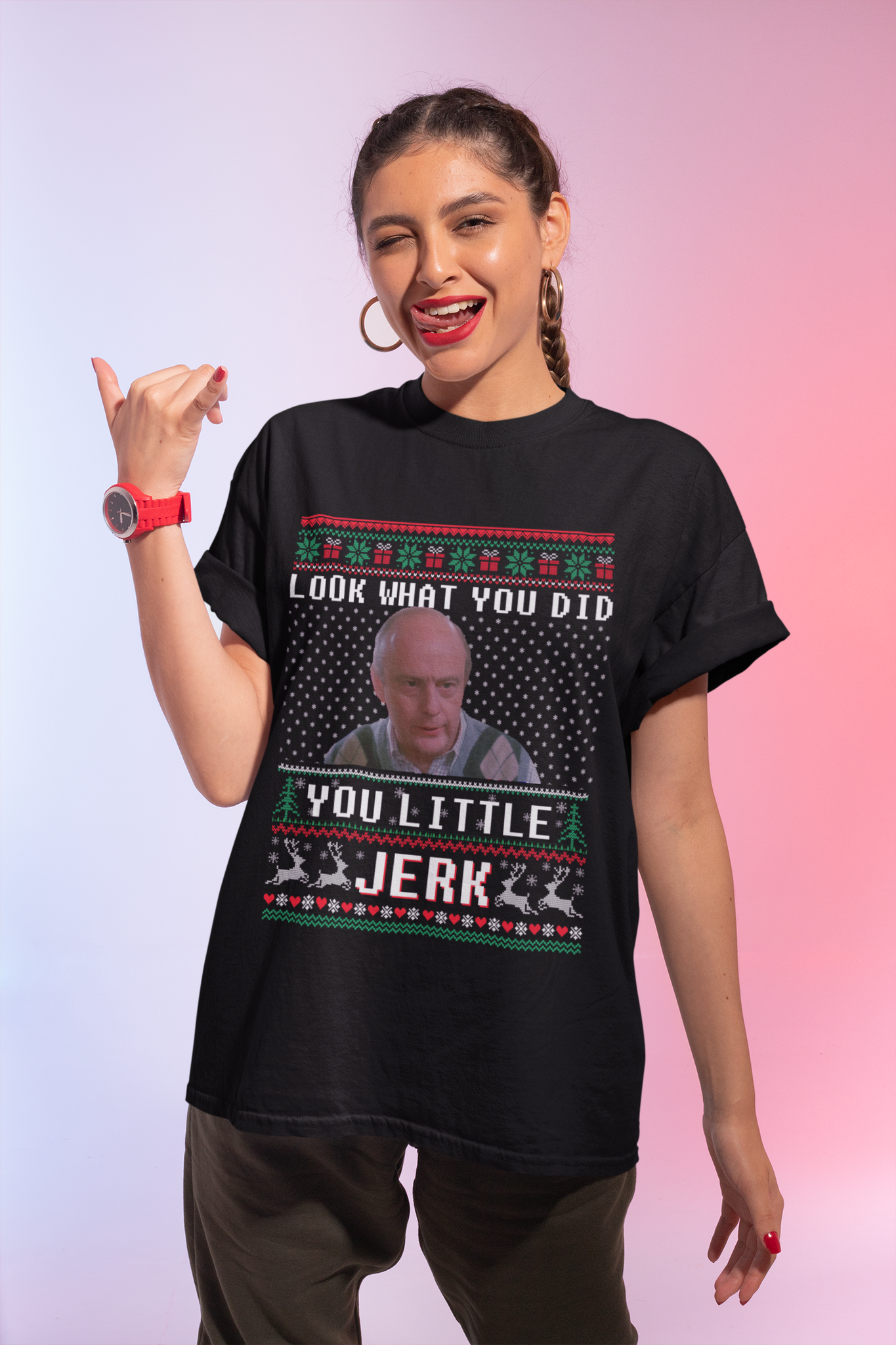 Home Alone Ugly Sweater Shirt, Look What You Did You Little Jerk Tshirt, Frank McCallister T Shirt, Christmas Gifts