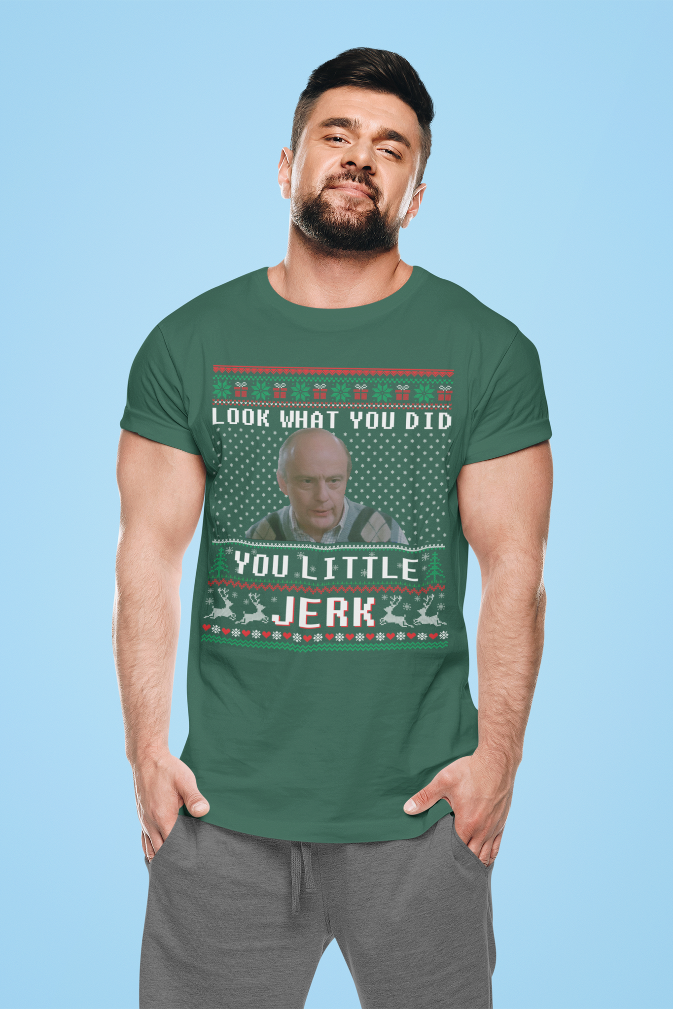 Home Alone Ugly Sweater Shirt, Frank McCallister T Shirt, Look What You Did You Little Jerk Tshirt, Christmas Gifts