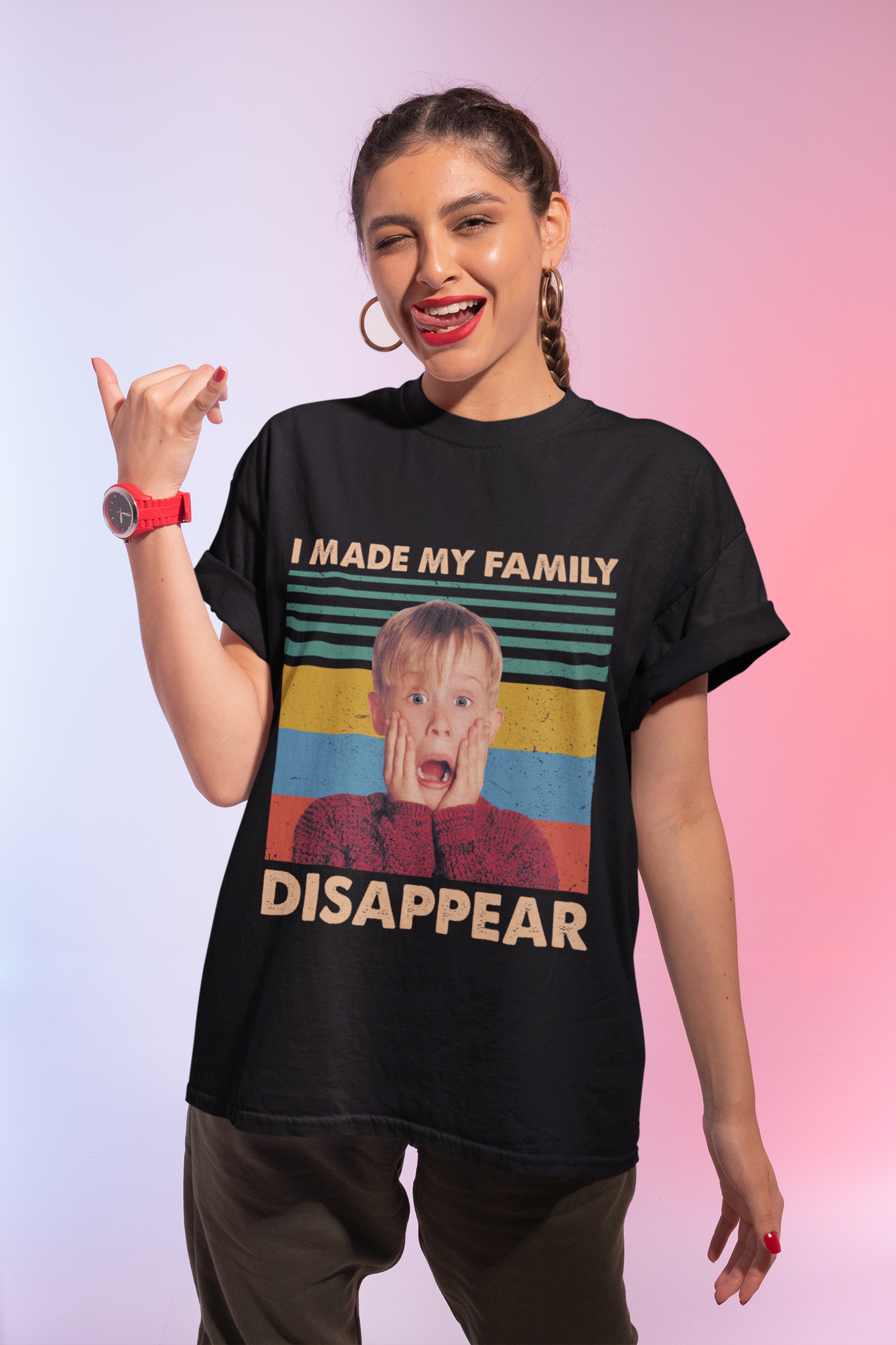 Home Alone Vintage T Shirt, Kevin McCallister Tshirt, I Made My Family Disappear Shirt, Christmas Gifts