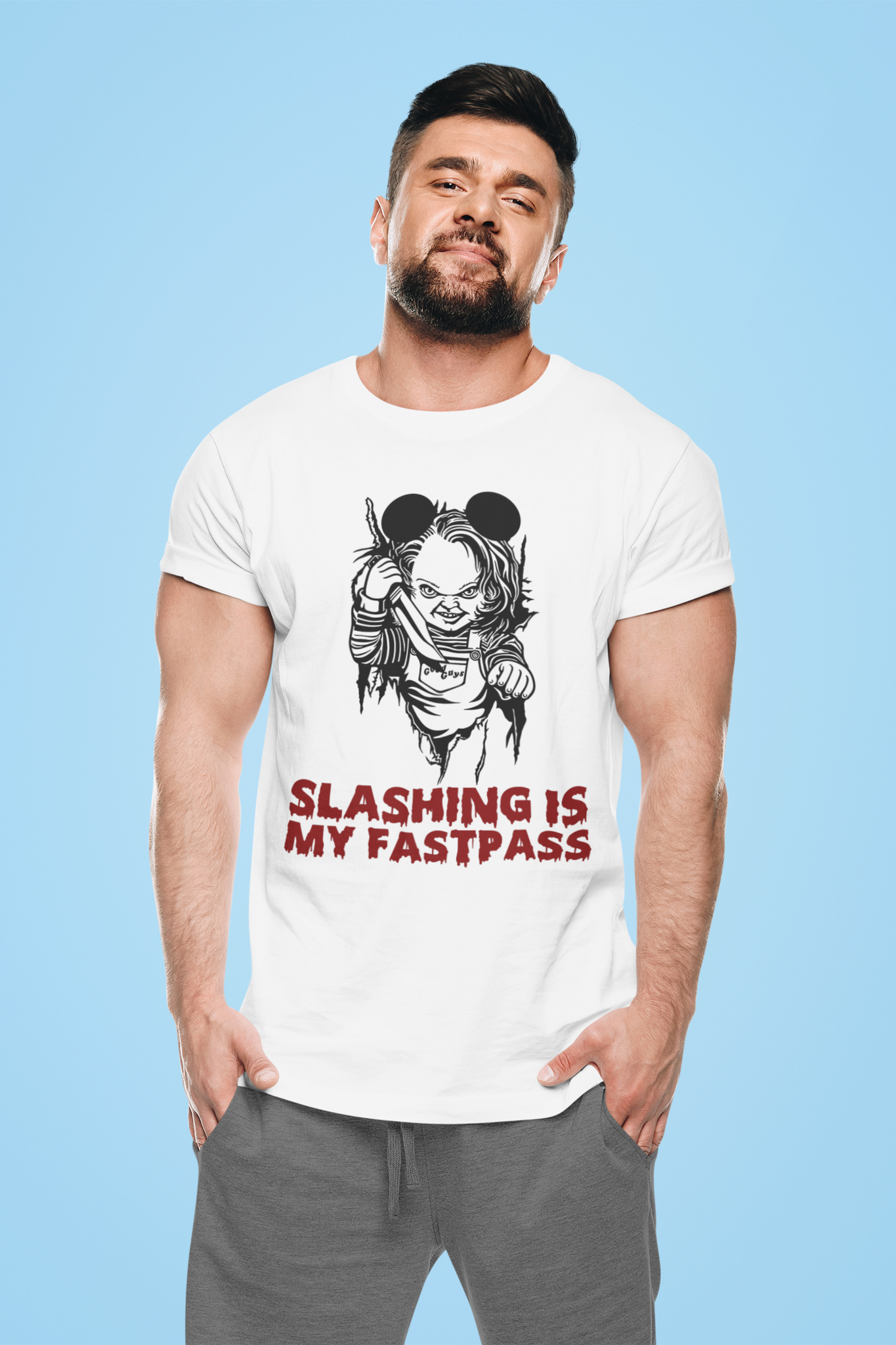 Chucky T Shirt, Horror Character Shirt, Slashing Is My Fastpass T Shirt, Halloween Gifts